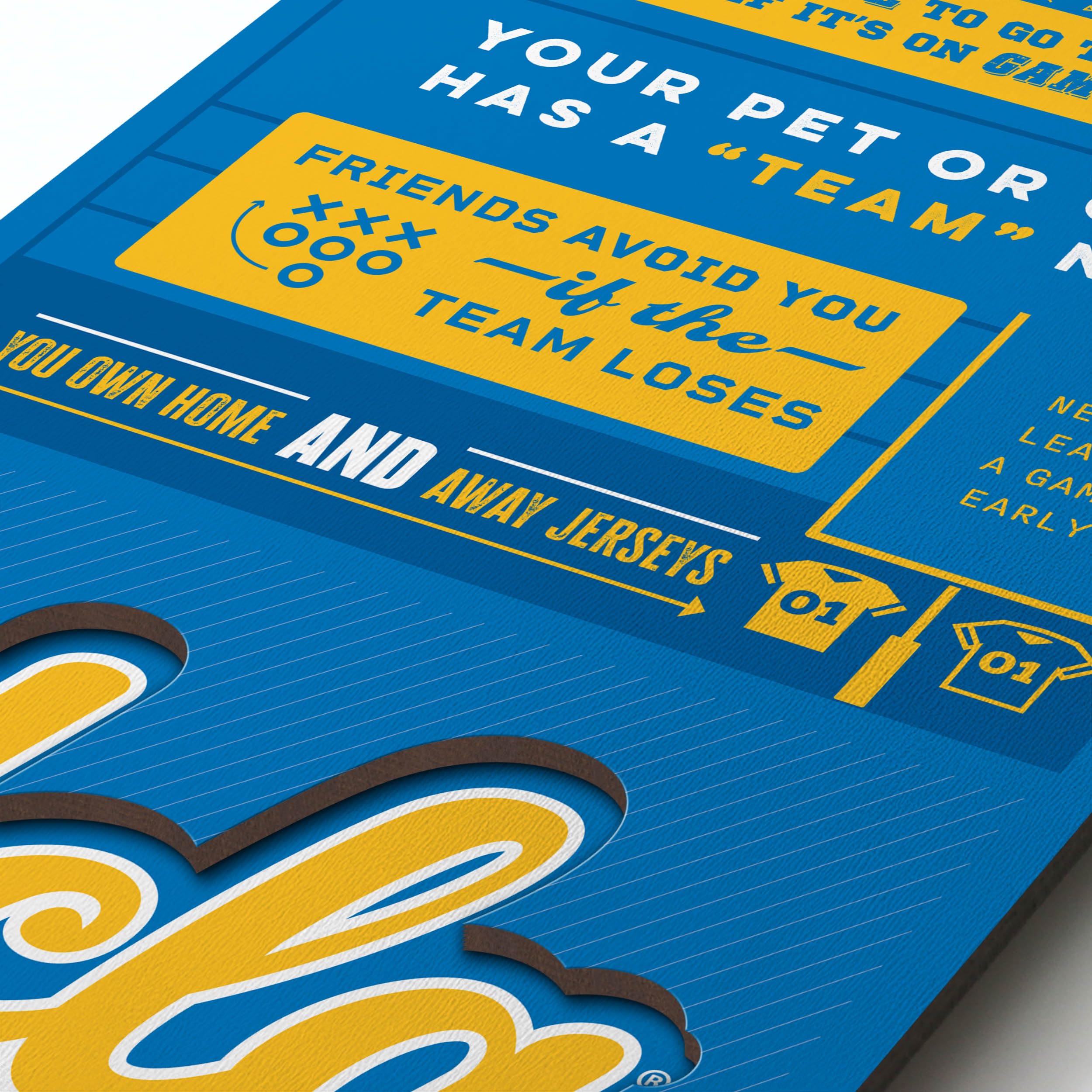 YouTheFan Officially-licensed NCAA UCLA Bruins 6x19 Top 10 Signs Banner - humorous descriptions - fun sports fan phrases, original design, indoor team wall decor fan gift - Sports Collectibles, Sports Memorabilia, Sports Fan Shop, Sports Gifts