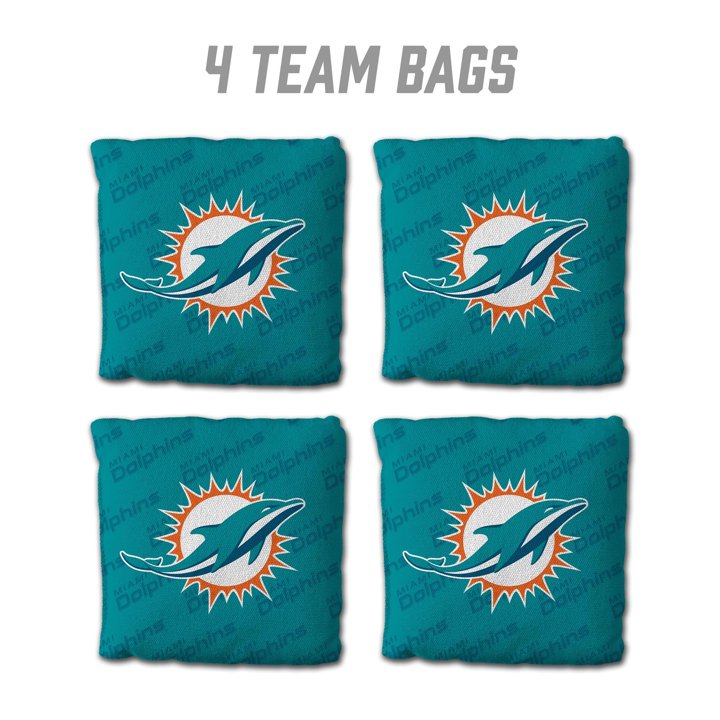 YouTheFan NFL Miami Dolphins Cornhole Bags - 4PK - Teal - Sports Collectibles, Sports Memorabilia, Sports Fan Shop, Sports Gifts