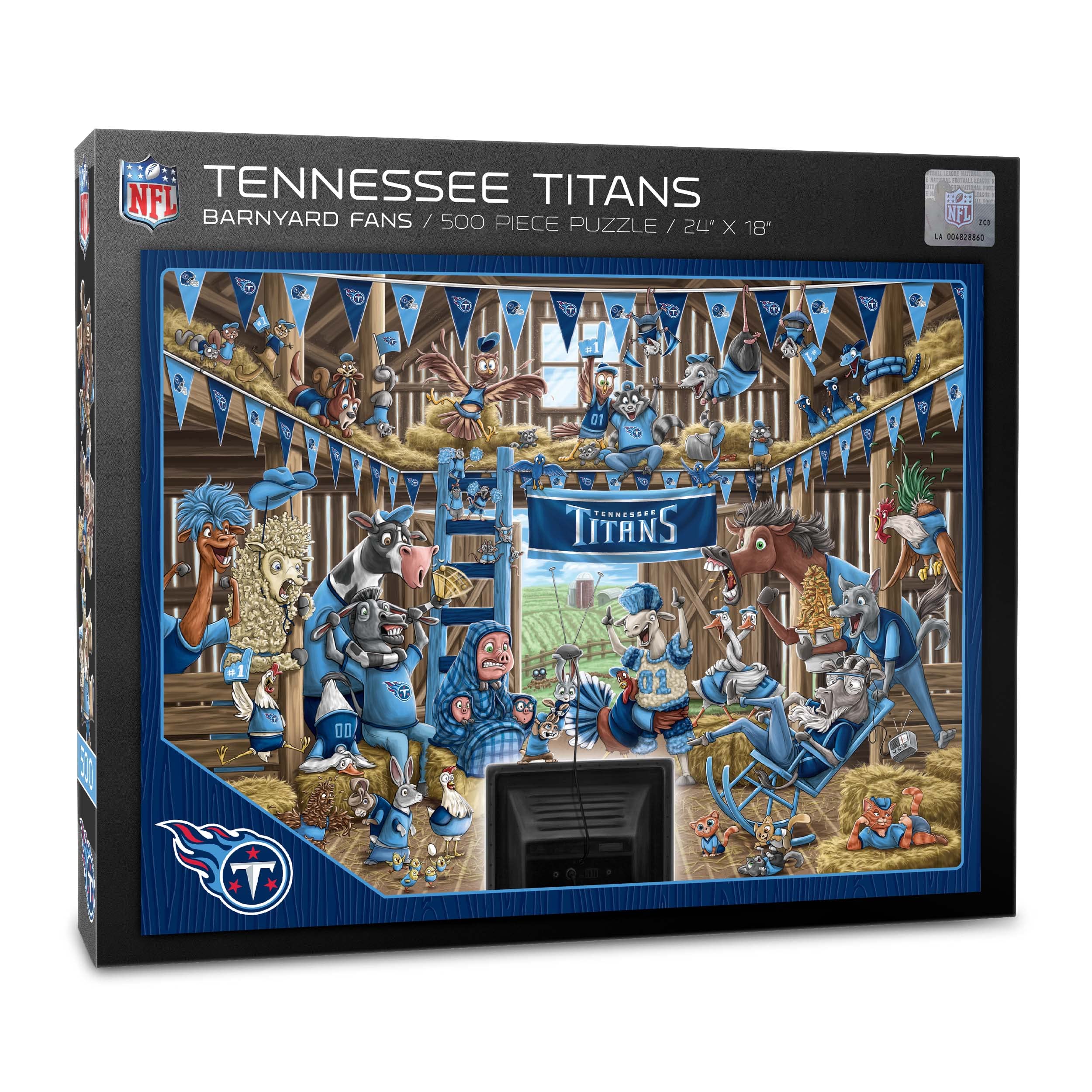 YouTheFan NFL Tennessee Titans Barnyard Fans 500pc Puzzle - Sports Collectibles, Sports Memorabilia, Sports Fan Shop, Sports Gifts