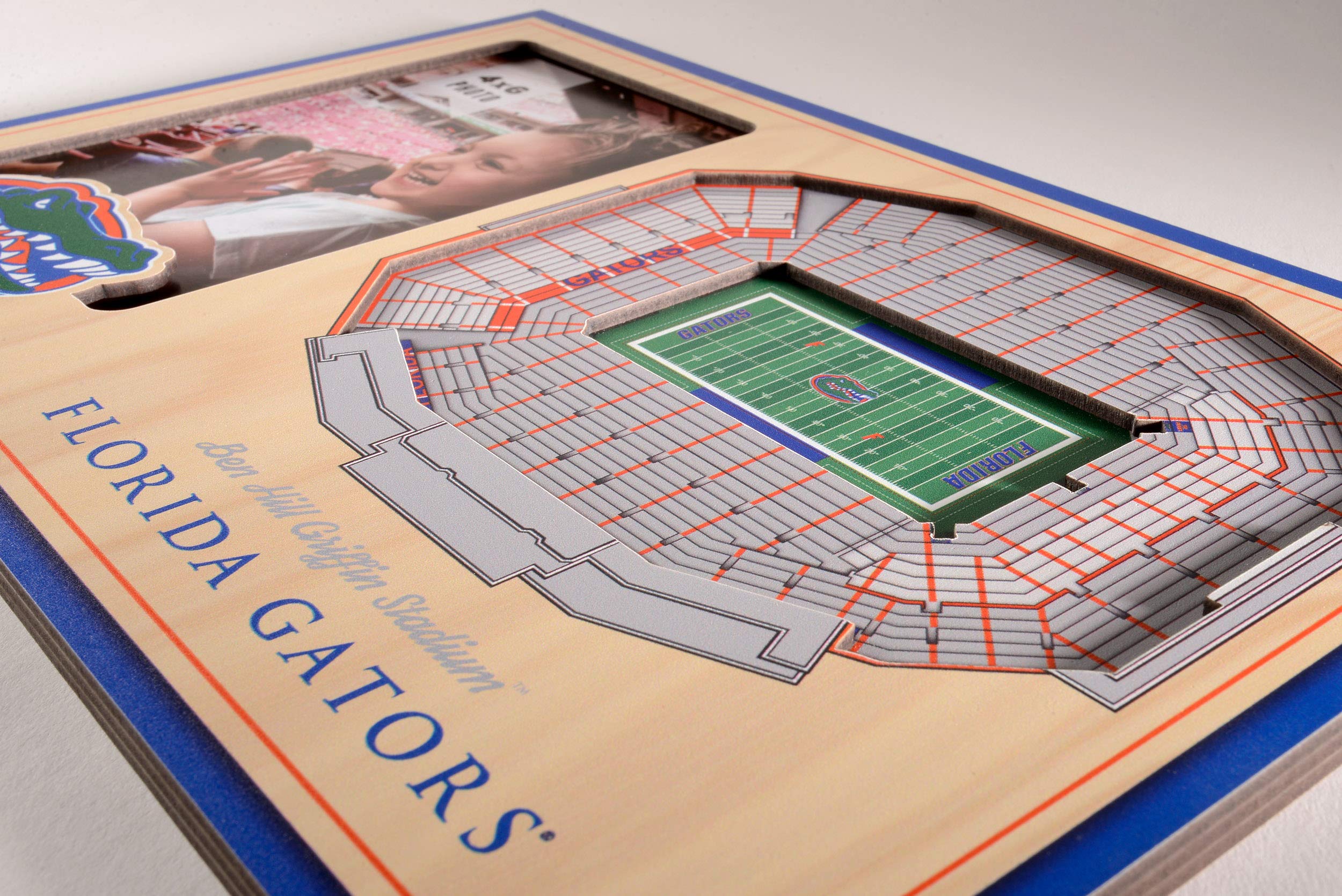 YouTheFan NCAA Florida Gators 3D StadiumView Picture Frame - Ben Hill Griffin Stadium, 12" x 8" - Sports Collectibles, Sports Memorabilia, Sports Fan Shop, Sports Gifts