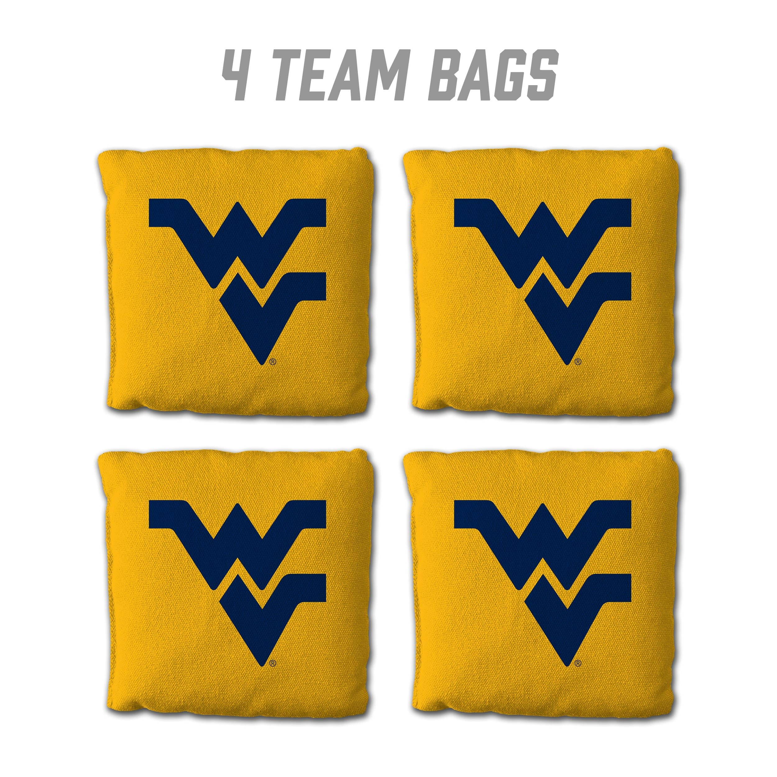 YouTheFan NCAA West Virginia Mountaineers Cornhole Bags - 4PK - Yellow - Sports Collectibles, Sports Memorabilia, Sports Fan Shop, Sports Gifts