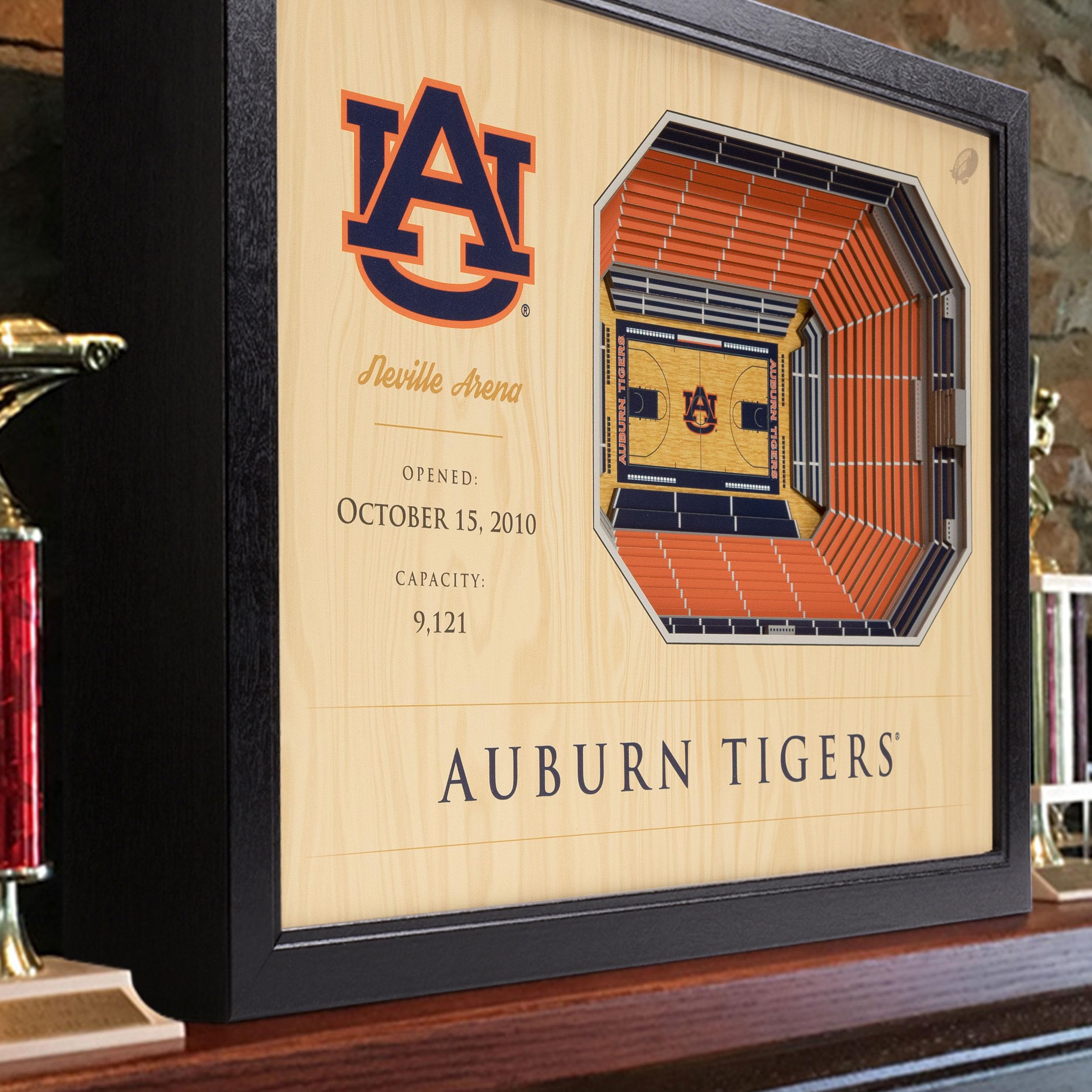 YouTheFan NCAA Auburn Tigers 25-Layer StadiumViews 3D Wall Art - Neville Arena - Sports Collectibles, Sports Memorabilia, Sports Fan Shop, Sports Gifts