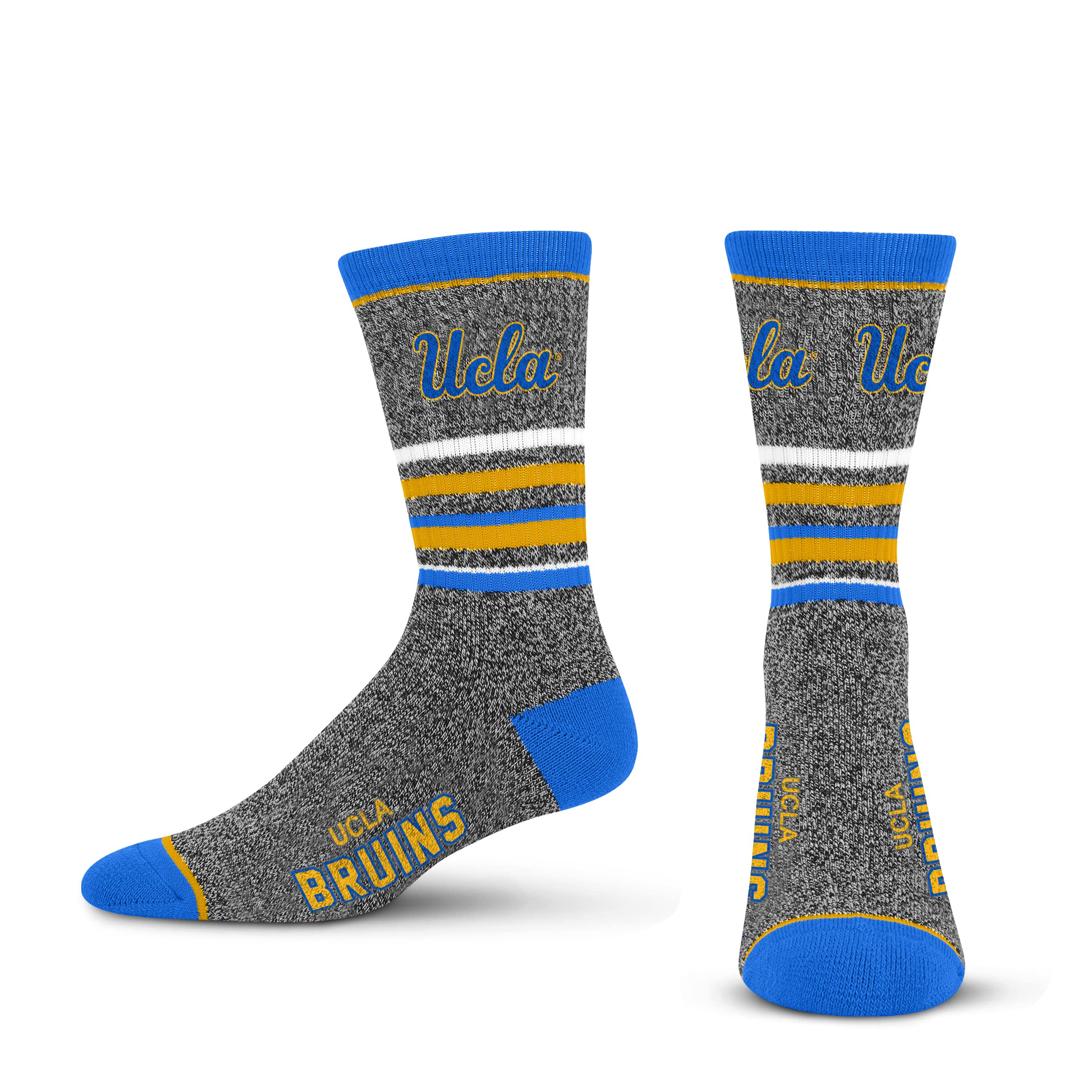 For Bare Feet Mens NCAA UCLA Bruins 5 Star Crew Sock Marble Grey Large - Sports Gifts, Sports Memorabilia, Sports Collectibles, Fan Shop