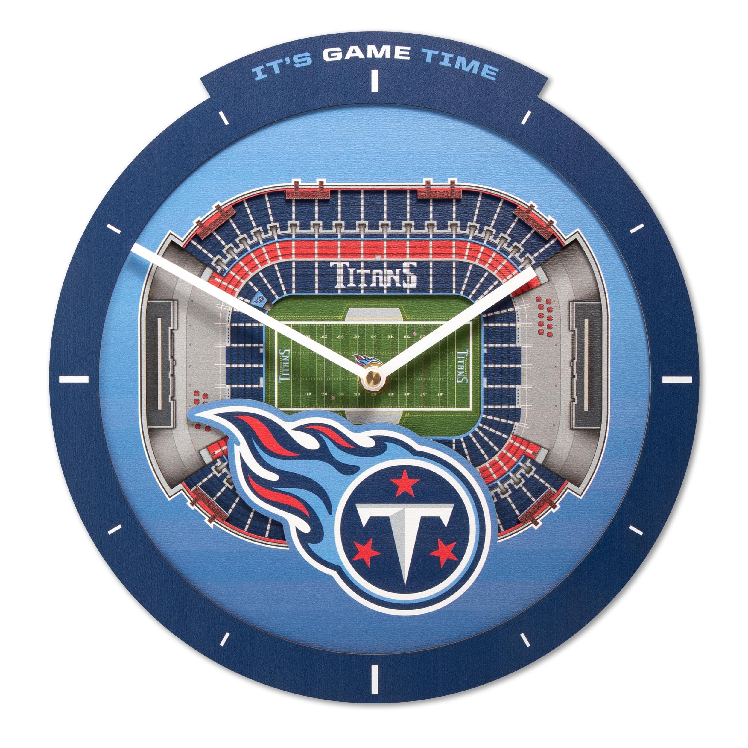 YouTheFan NFL Tennessee Titans 3D StadiumView Clock - Sports Gifts, Sports Memorabilia, Sports Collectibles, Fan Shop