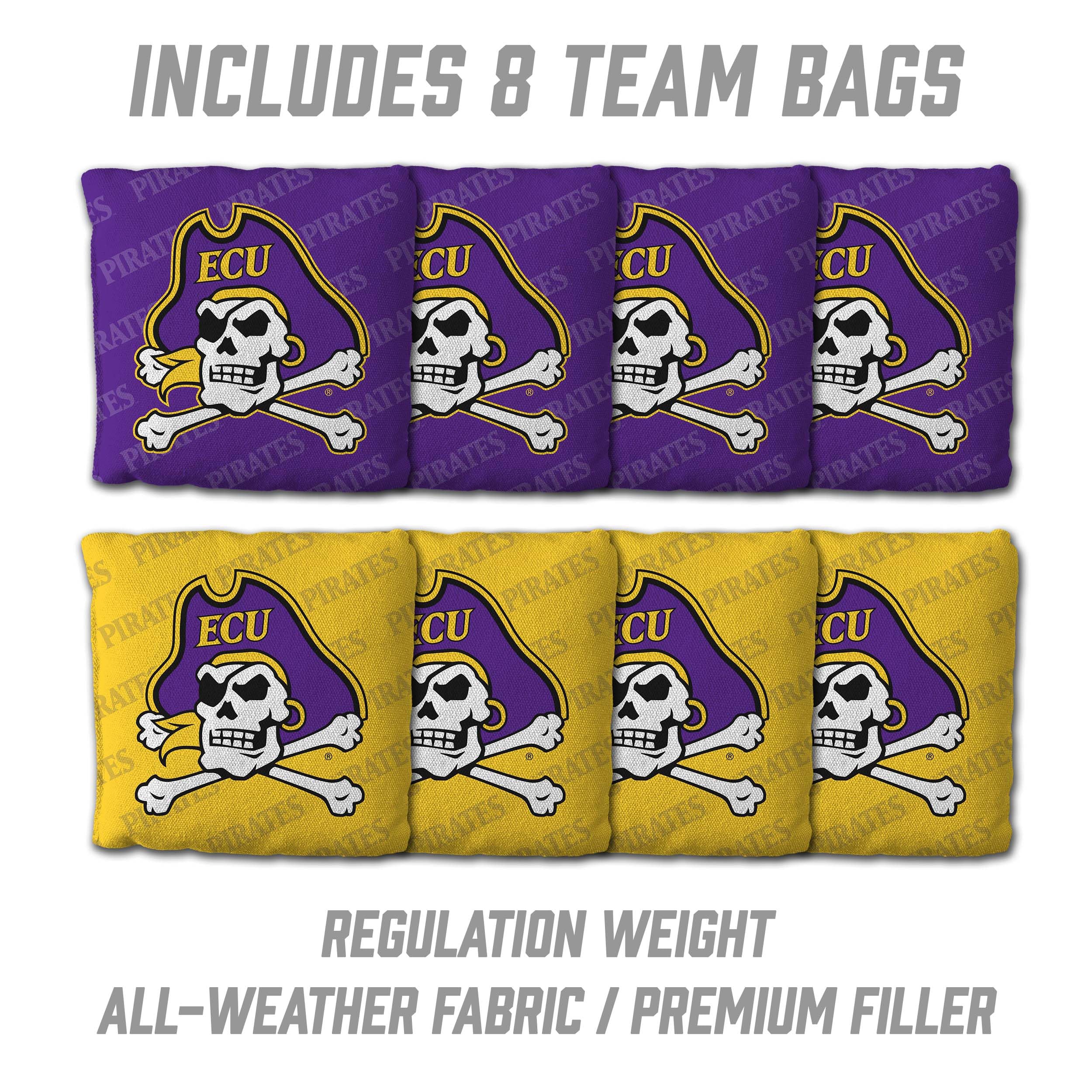 YouTheFan NCAA East Carolina Pirates 2’ x 4’ Professional Wood Cornhole Game with Logo Bags - Sports Collectibles, Sports Memorabilia, Sports Fan Shop, Sports Gifts