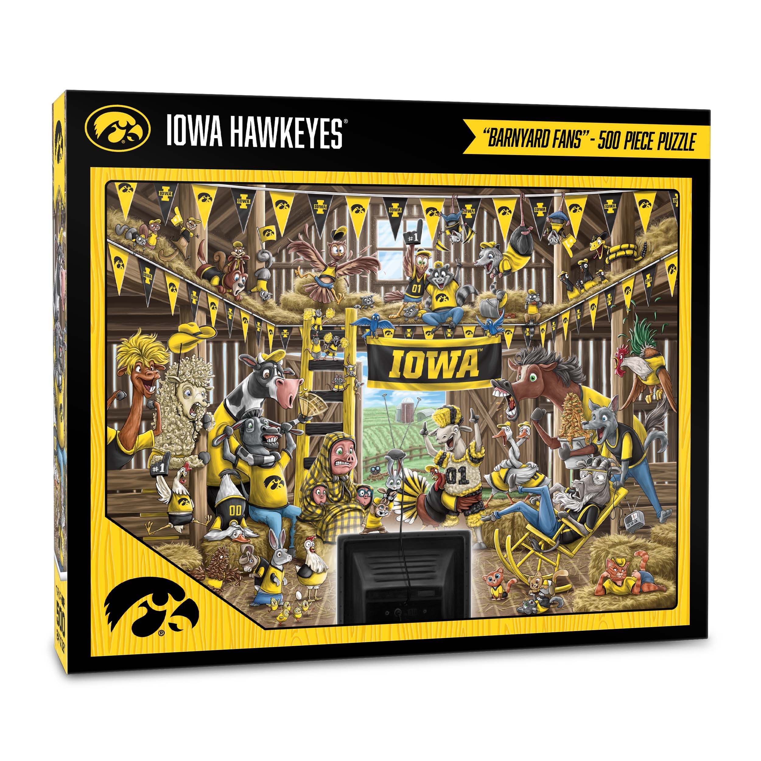 YouTheFan NCAA Iowa Hawkeyes Barnyard Fans 500pc Puzzle - Sports Collectibles, Sports Memorabilia, Sports Fan Shop, Sports Gifts