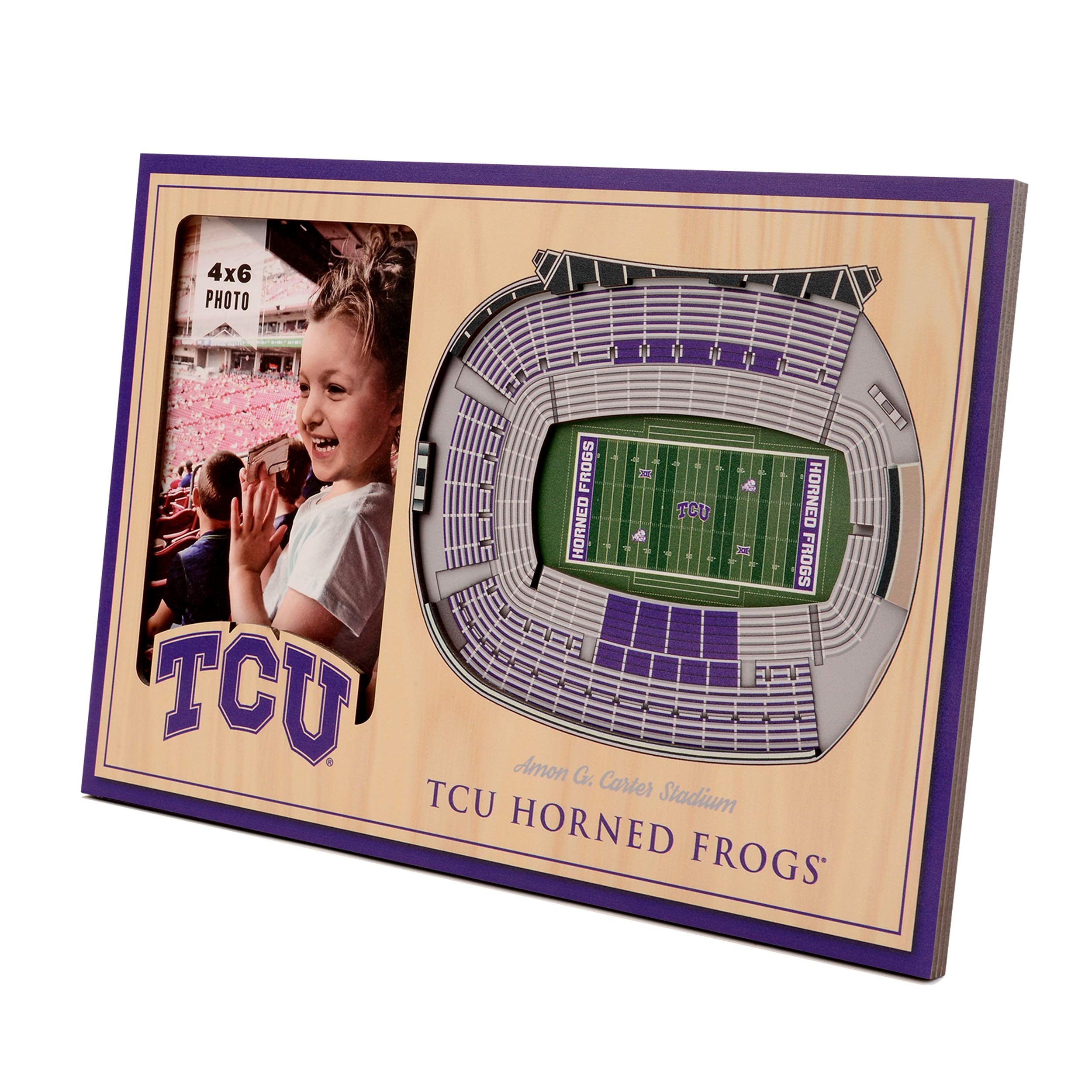 YouTheFan NCAA TCU Horned Frogs 3D StadiumView Picture Frame - Amon G. Carter Stadium, 12" x 8" - Sports Collectibles, Sports Memorabilia, Sports Fan Shop, Sports Gifts