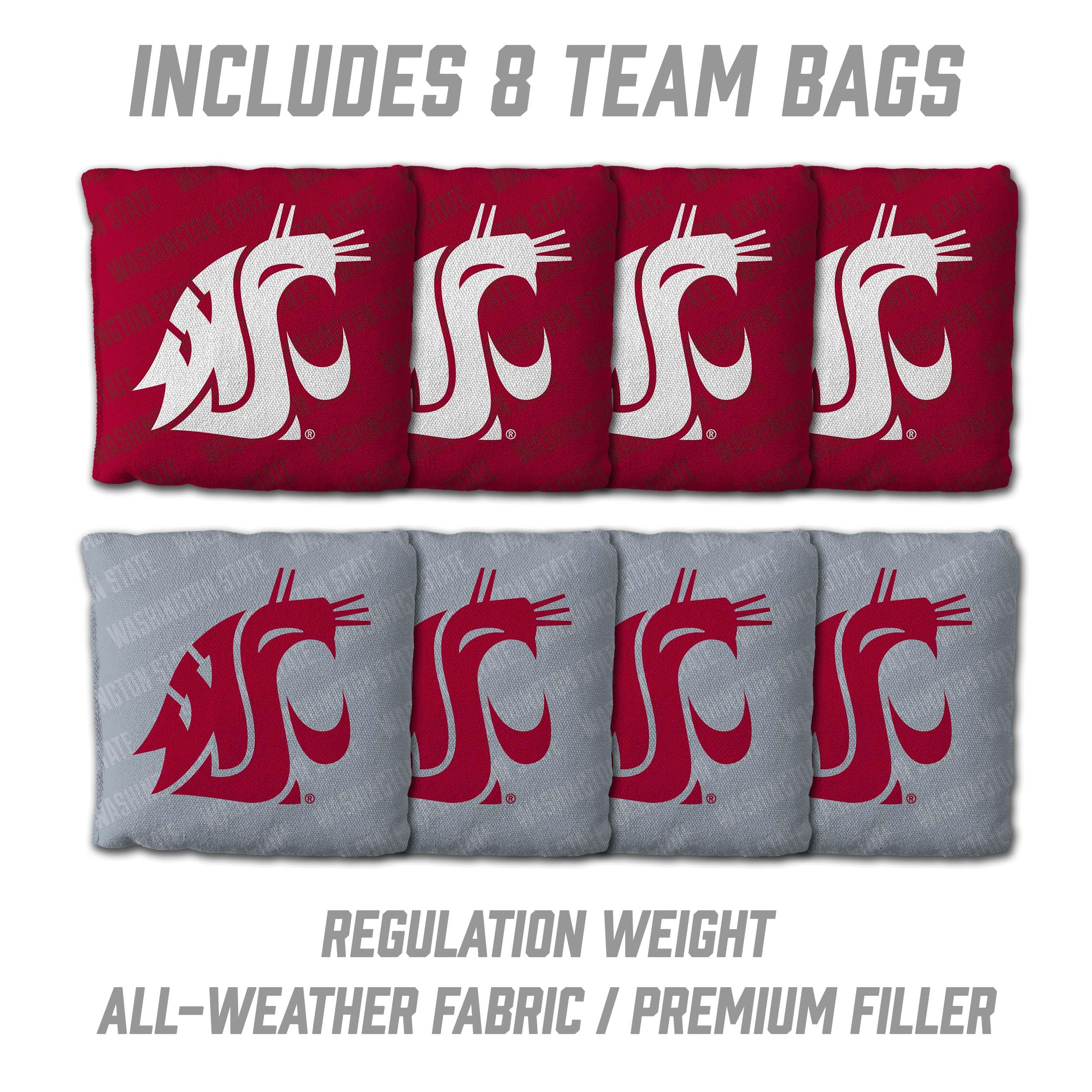 YouTheFan NCAA Washington State Cougars 2’ x 4’ Professional Wood Cornhole Game with Logo Bags - Sports Collectibles, Sports Memorabilia, Sports Fan Shop, Sports Gifts