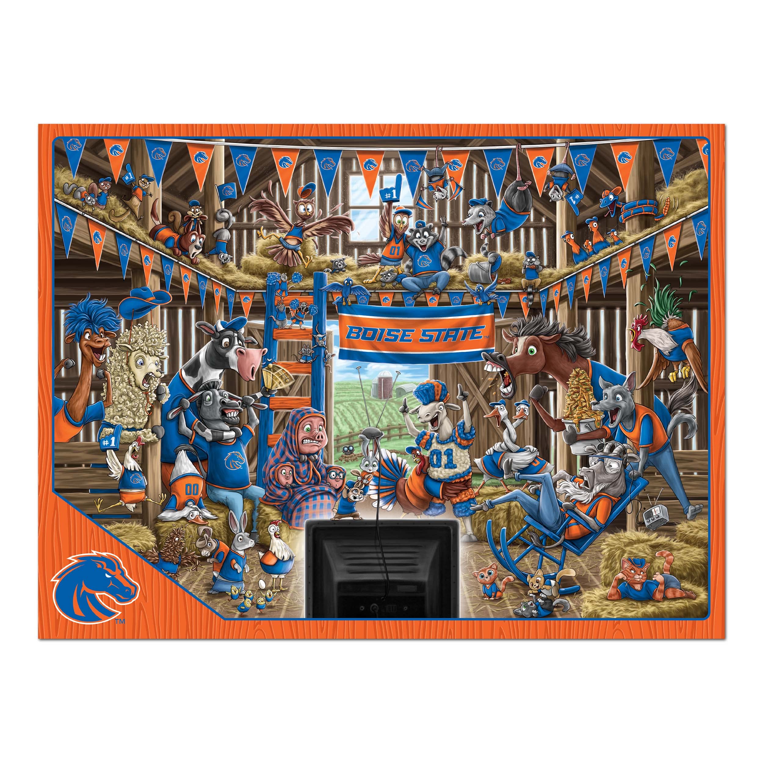 YouTheFan NCAA Boise State Broncos Barnyard Fans 500pc Puzzle - Sports Collectibles, Sports Memorabilia, Sports Fan Shop, Sports Gifts