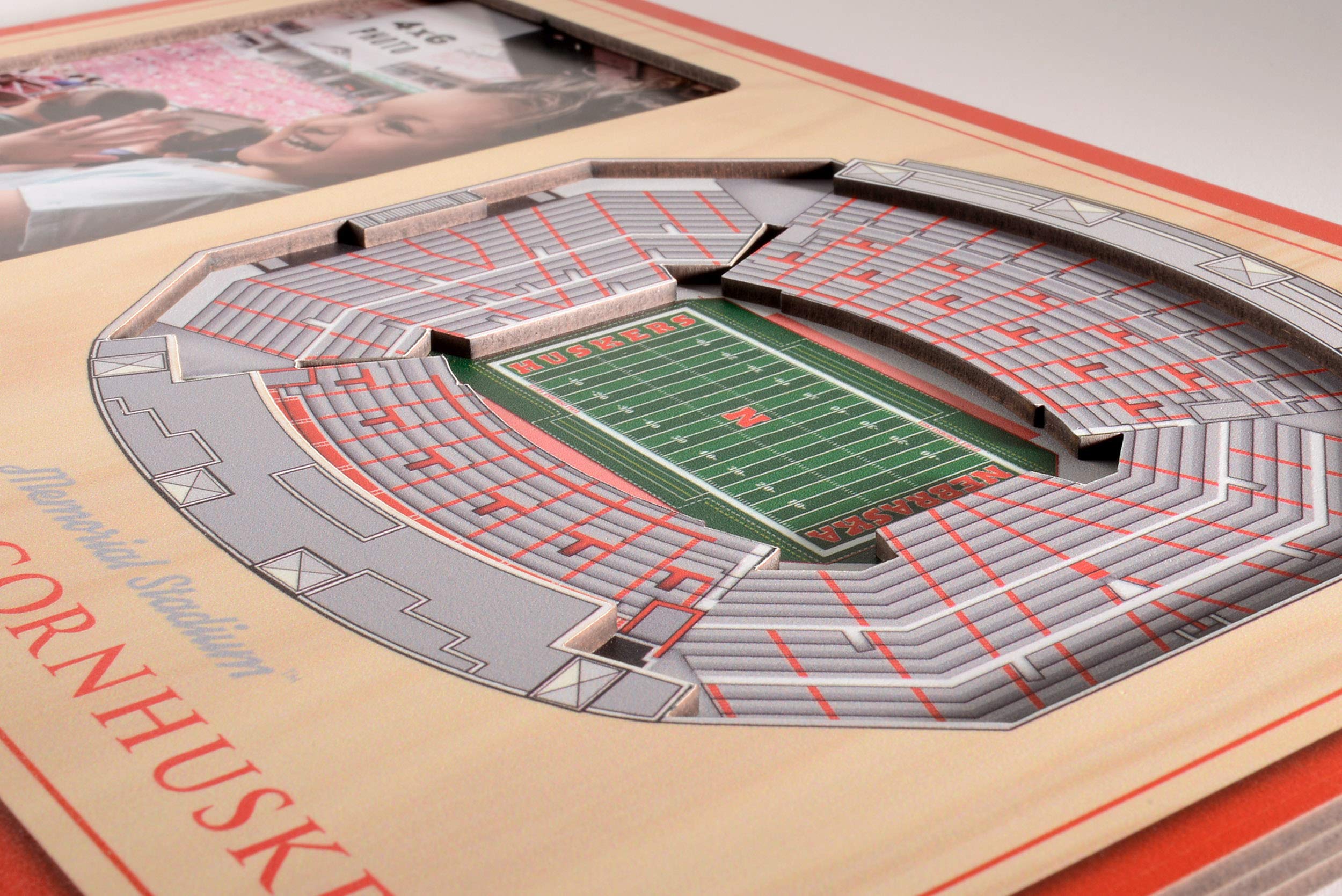 YouTheFan NCAA Nebraska Cornhuskers 3D StadiumView Picture Frame - Memorial Stadium - Sports Collectibles, Sports Memorabilia, Sports Fan Shop, Sports Gifts