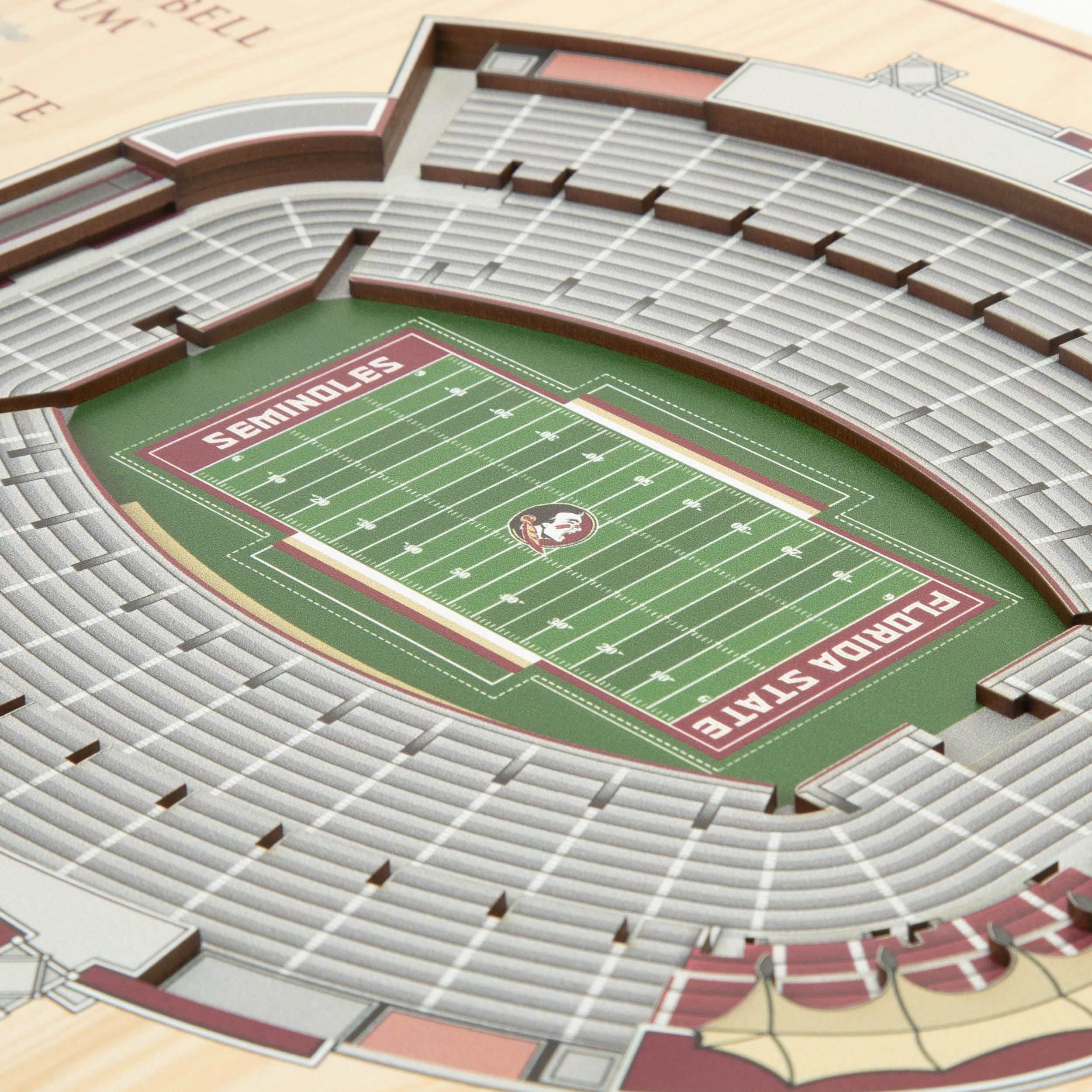 YouTheFan NCAA Florida State Seminoles 5-Layer StadiumView 3D Wall Art - Doak Campbell Stadium - Sports Collectibles, Sports Memorabilia, Sports Fan Shop, Sports Gifts