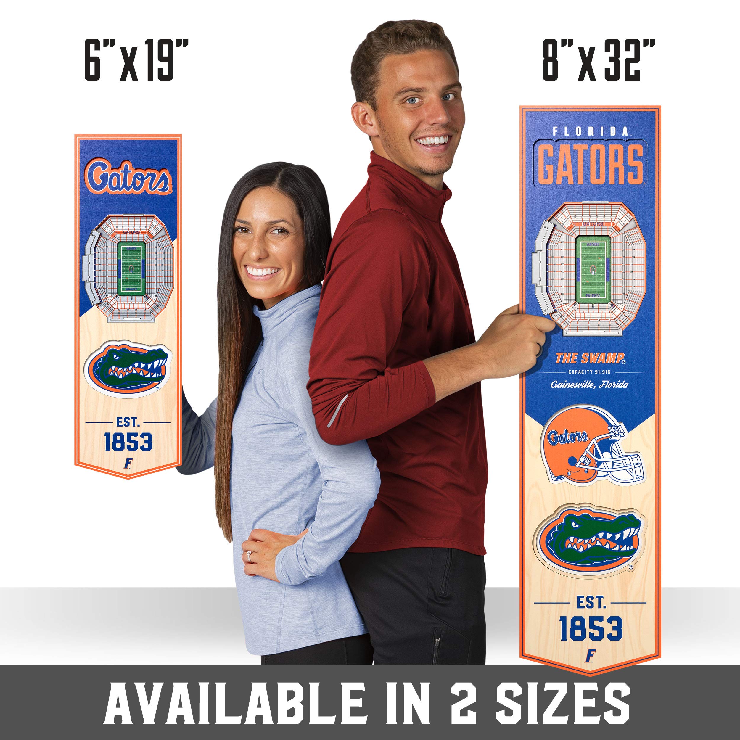 YouTheFan NCAA Florida Gators 3D Stadium 8x32 Banner - Ben Hill Griffin Stadium - Sports Collectibles, Sports Memorabilia, Sports Fan Shop, Sports Gifts
