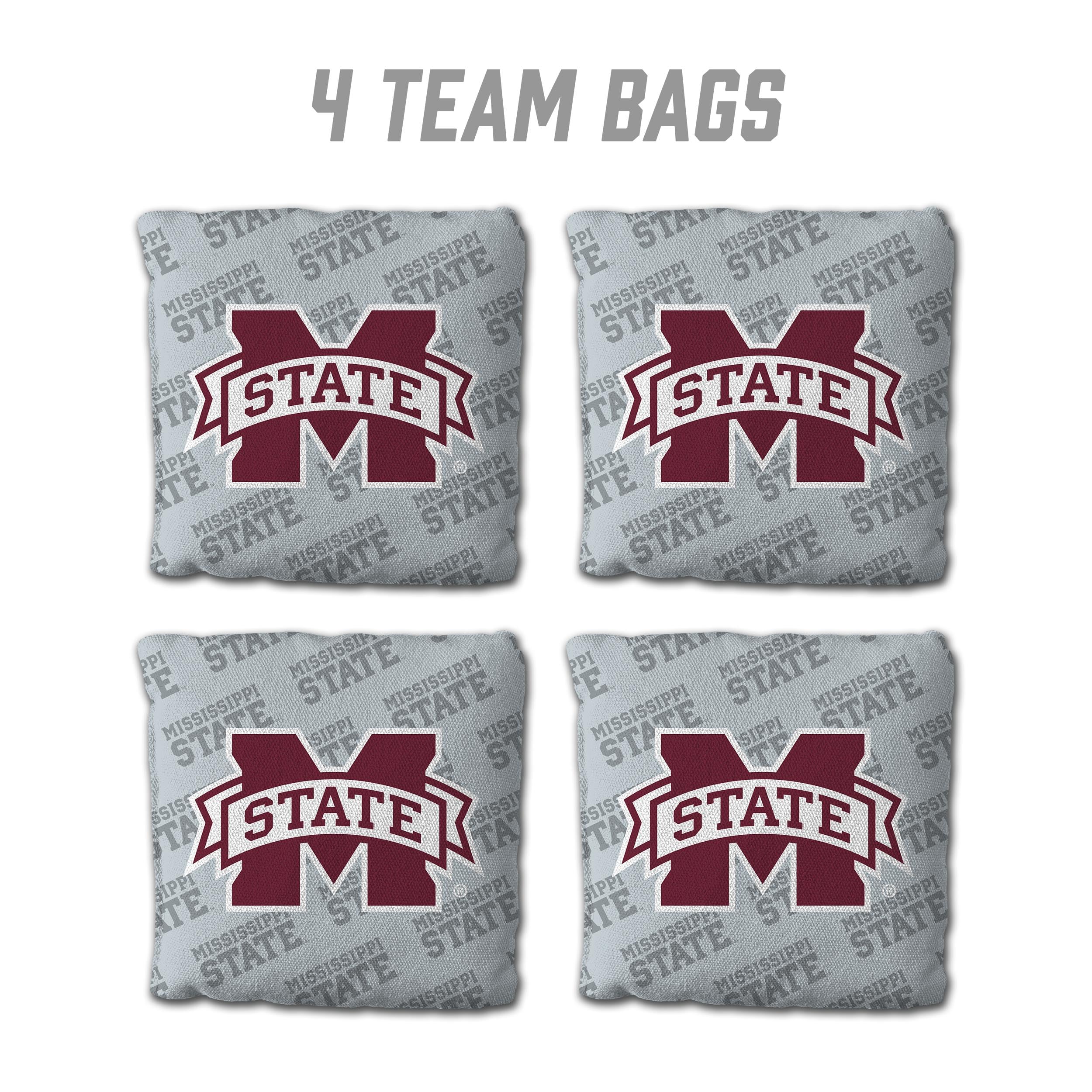 YouTheFan NCAA Mississippi State Bulldogs Cornhole Bags - 4PK - Grey - Sports Collectibles, Sports Memorabilia, Sports Fan Shop, Sports Gifts