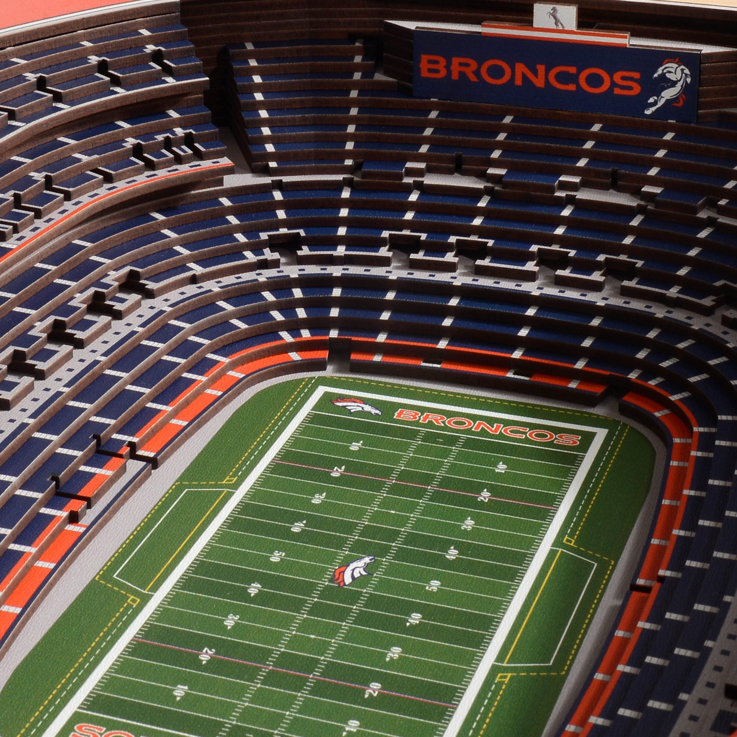 YouTheFan NFL Denver Broncos 25-Layer StadiumView 3D Wall Art - Sports Collectibles, Sports Memorabilia, Sports Fan Shop, Sports Gifts