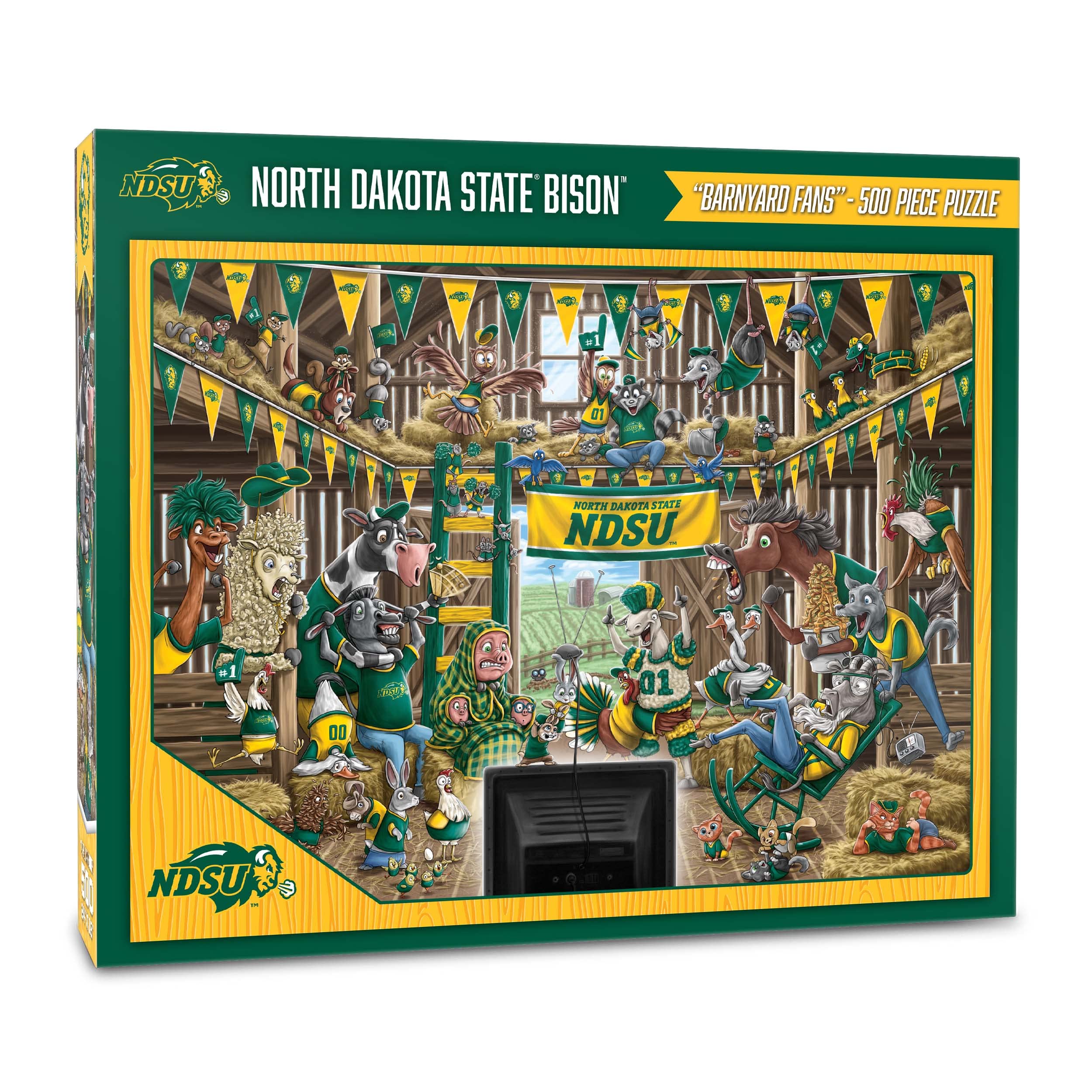 YouTheFan NCAA North Dakota State Bison Barnyard Fans 500pc Puzzle - Sports Collectibles, Sports Memorabilia, Sports Fan Shop, Sports Gifts