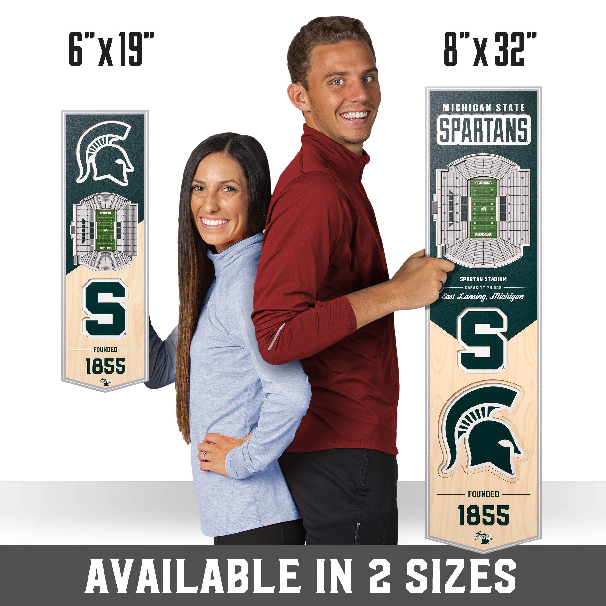 YouTheFan NCAA Michigan State Spartans 3D Stadium 8x32 Banner - Spartan Stadium - Sports Collectibles, Sports Memorabilia, Sports Fan Shop, Sports Gifts