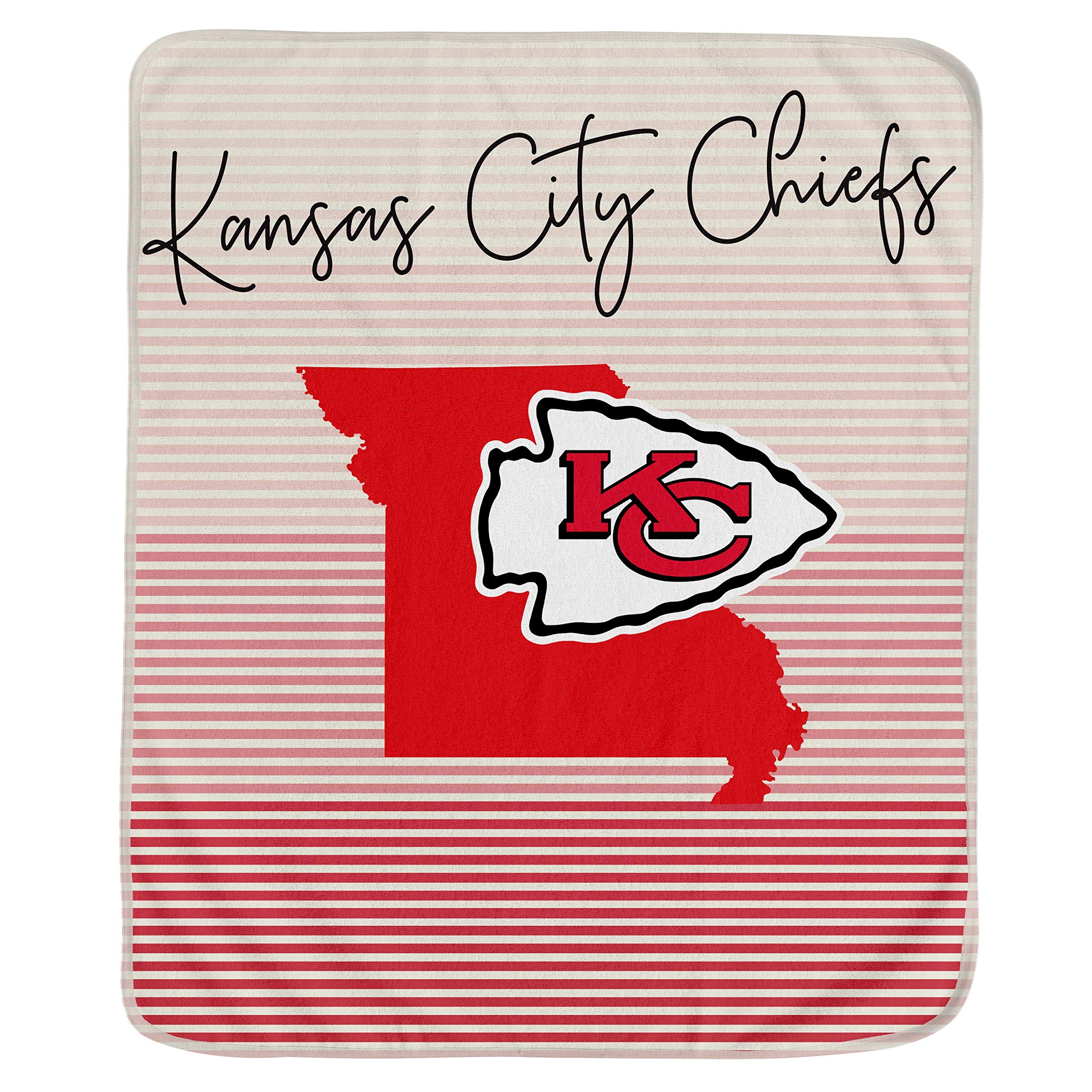 Pegasus Sports NFL Ultra Fleece State Stripe Blanket- Kansas City Chiefs, Team Color, 60x70 - Sports Gifts, Sports Memorabilia, Sports Collectibles, Fan Shop