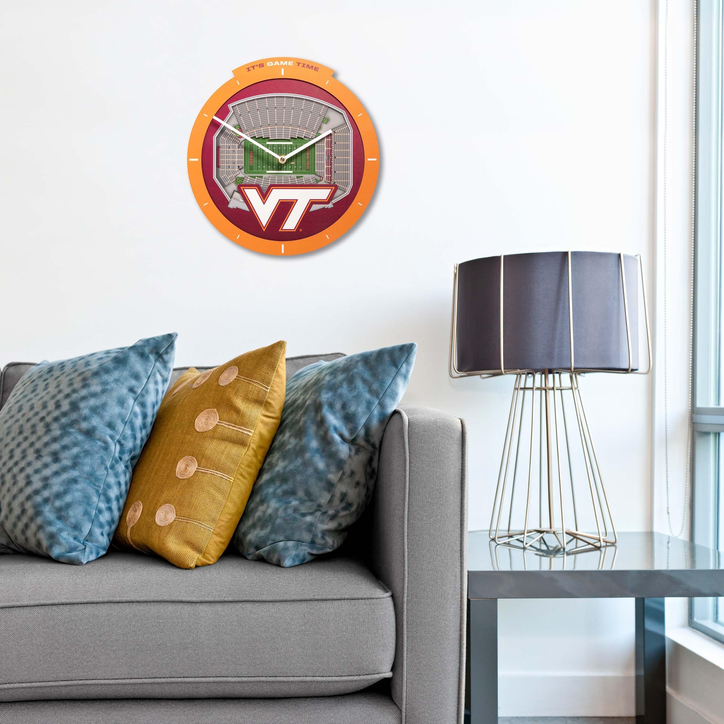YouTheFan NCAA Virginia Tech Hokies 3D StadiumView Clock - Sports Collectibles, Sports Memorabilia, Sports Fan Shop, Sports Gifts