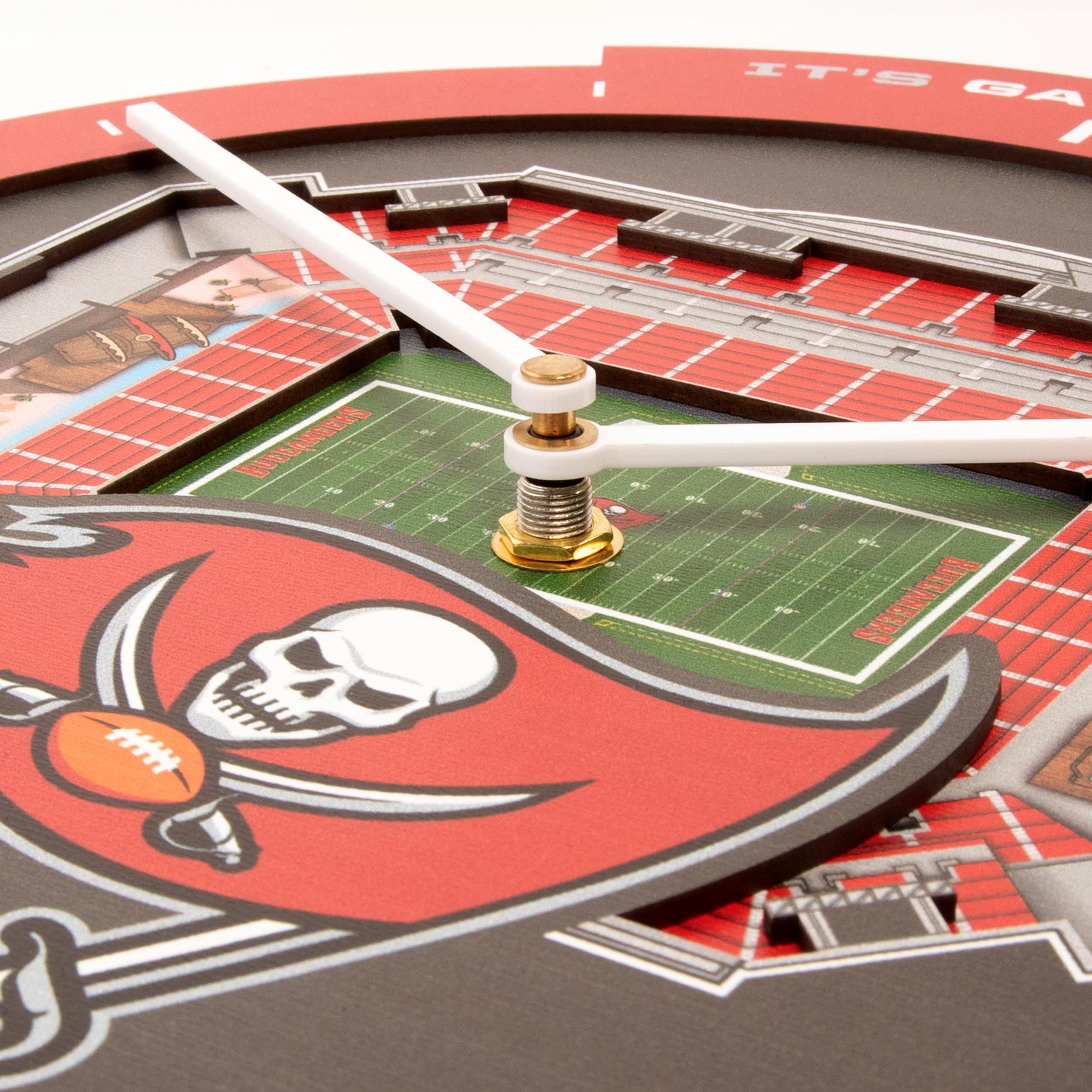 YouTheFan NFL Tampa Bay Buccaneers 3D StadiumView Clock - Sports Gifts, Sports Memorabilia, Sports Collectibles, Fan Shop