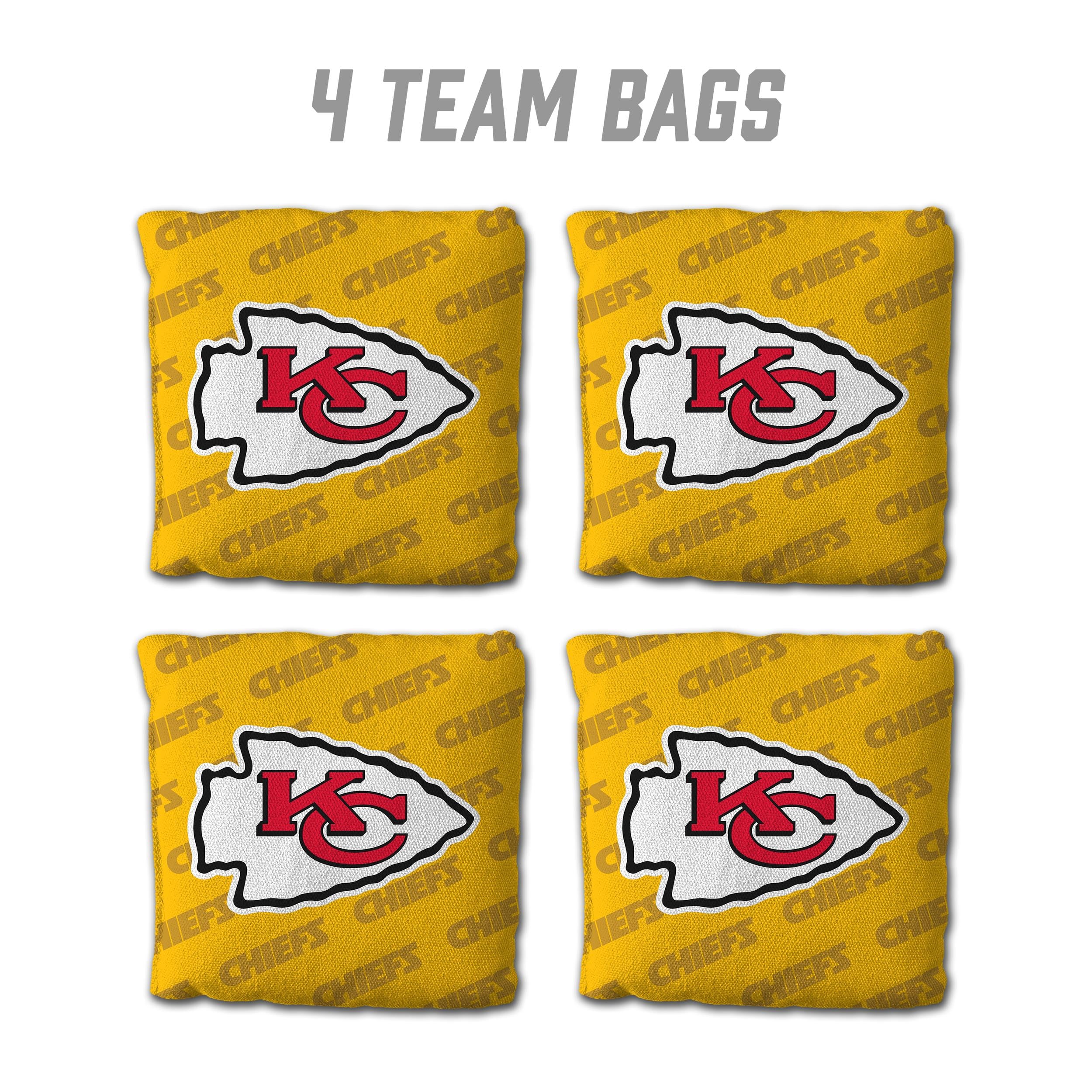 YouTheFan NFL Kansas City Chiefs Cornhole Bags - 4PK - Yellow - Sports Collectibles, Sports Memorabilia, Sports Fan Shop, Sports Gifts