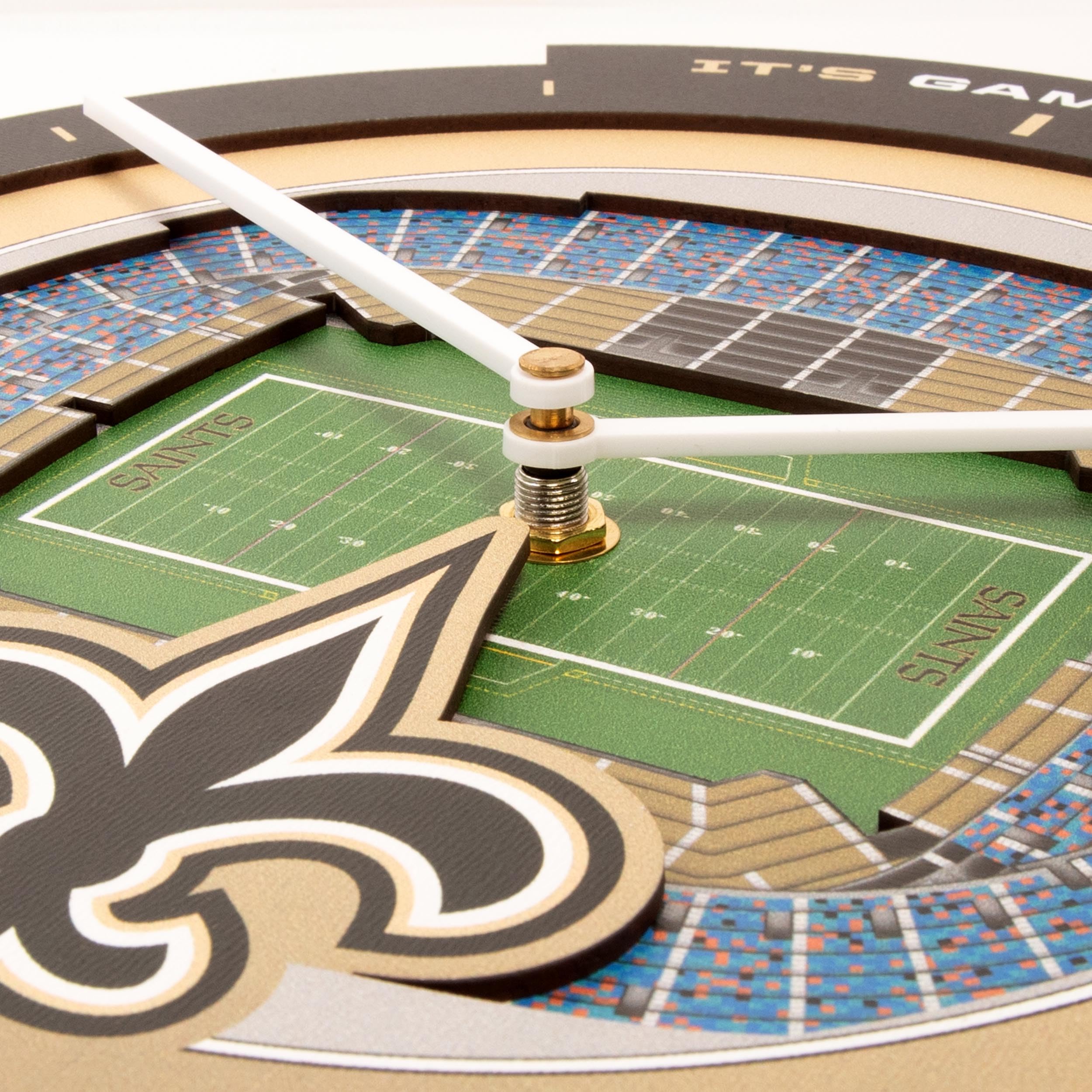 YouTheFan NFL New Orleans Saints 3D StadiumView Clock - Sports Gifts, Sports Memorabilia, Sports Collectibles, Fan Shop
