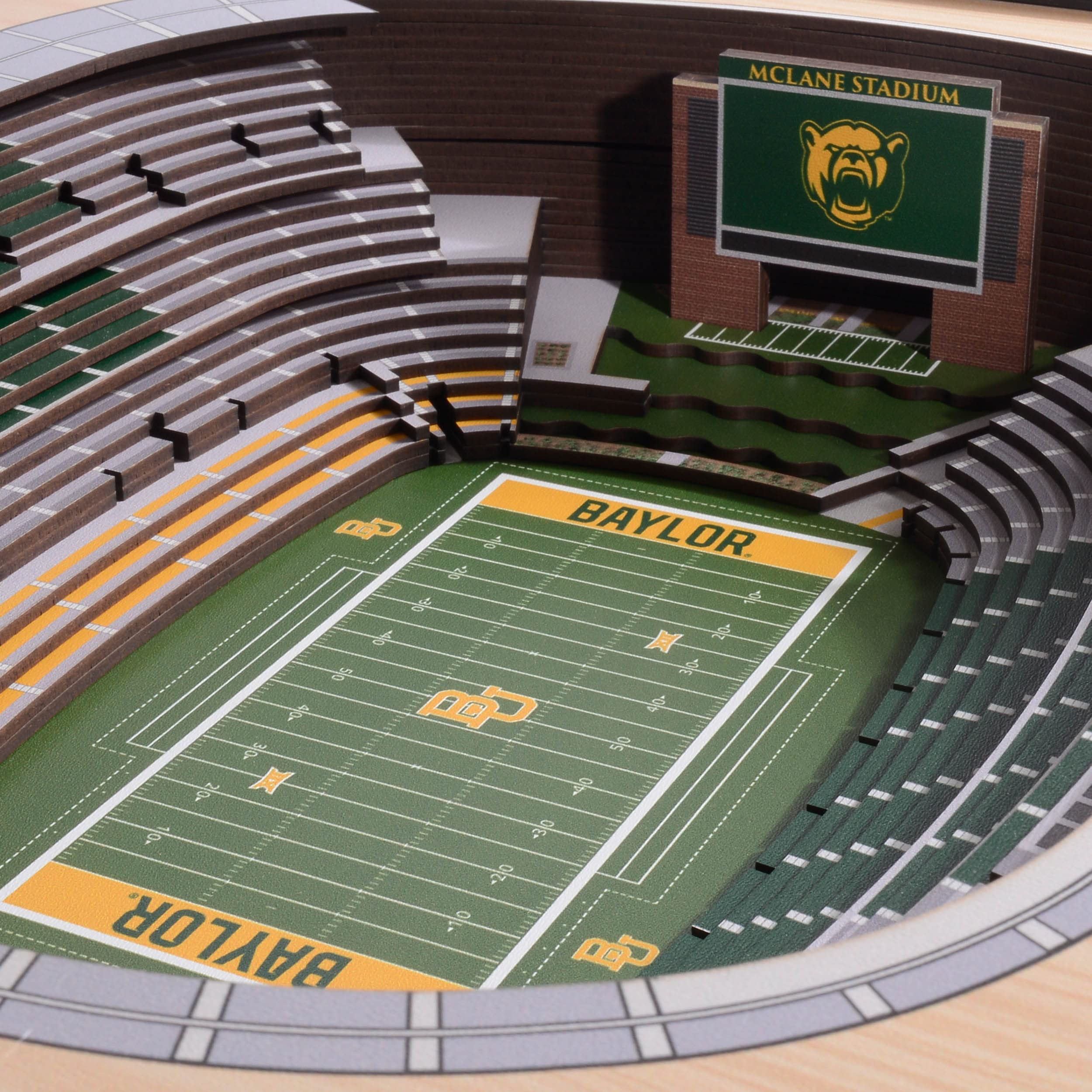 YouTheFan NCAA Baylor Bears 25-Layer StadiumViews 3D Wall Art - McLane Stadium - Sports Collectibles, Sports Memorabilia, Sports Fan Shop, Sports Gifts