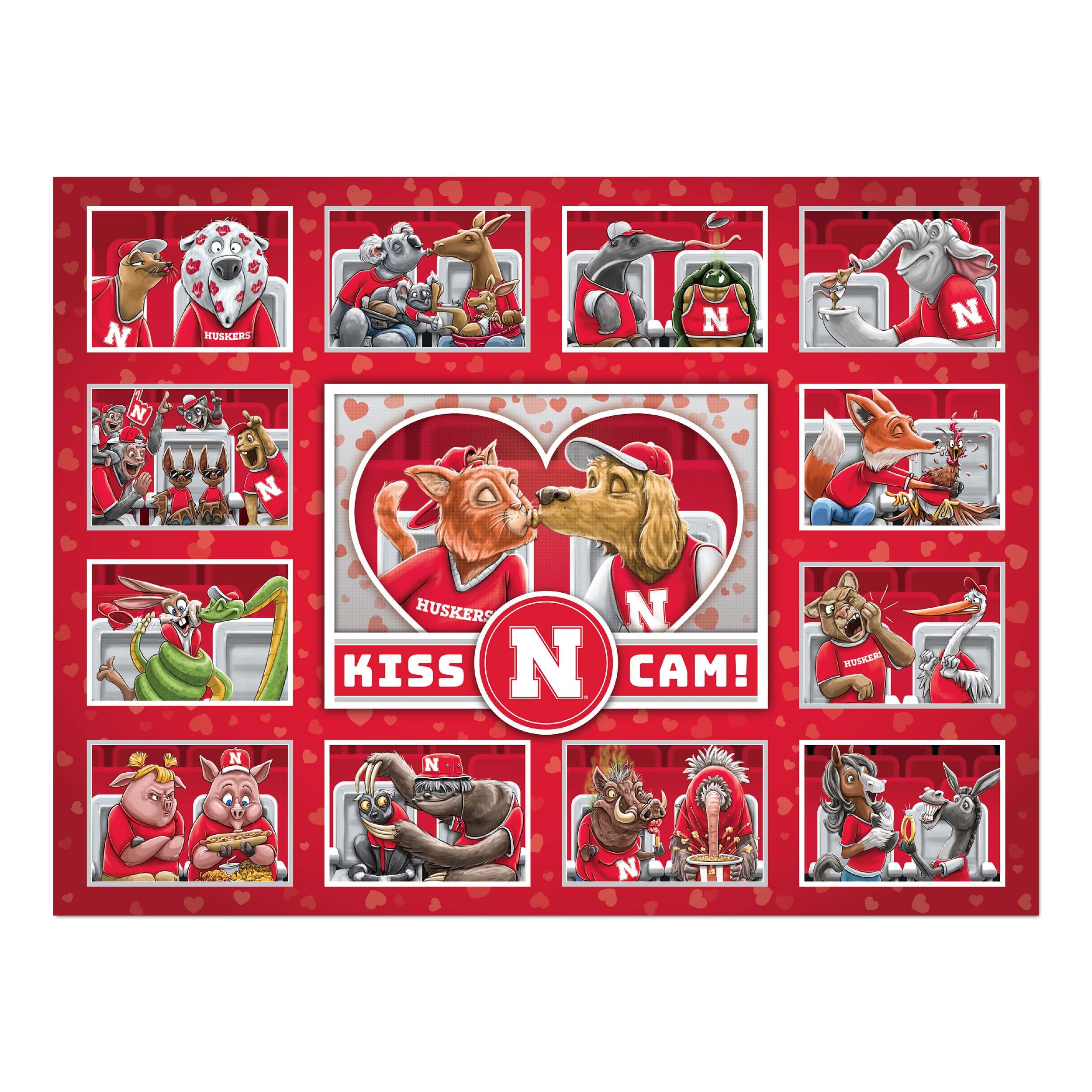 YouTheFan NCAA Nebraska Cornhuskers Kiss Cam 500pc Puzzle - Sports Collectibles, Sports Memorabilia, Sports Fan Shop, Sports Gifts