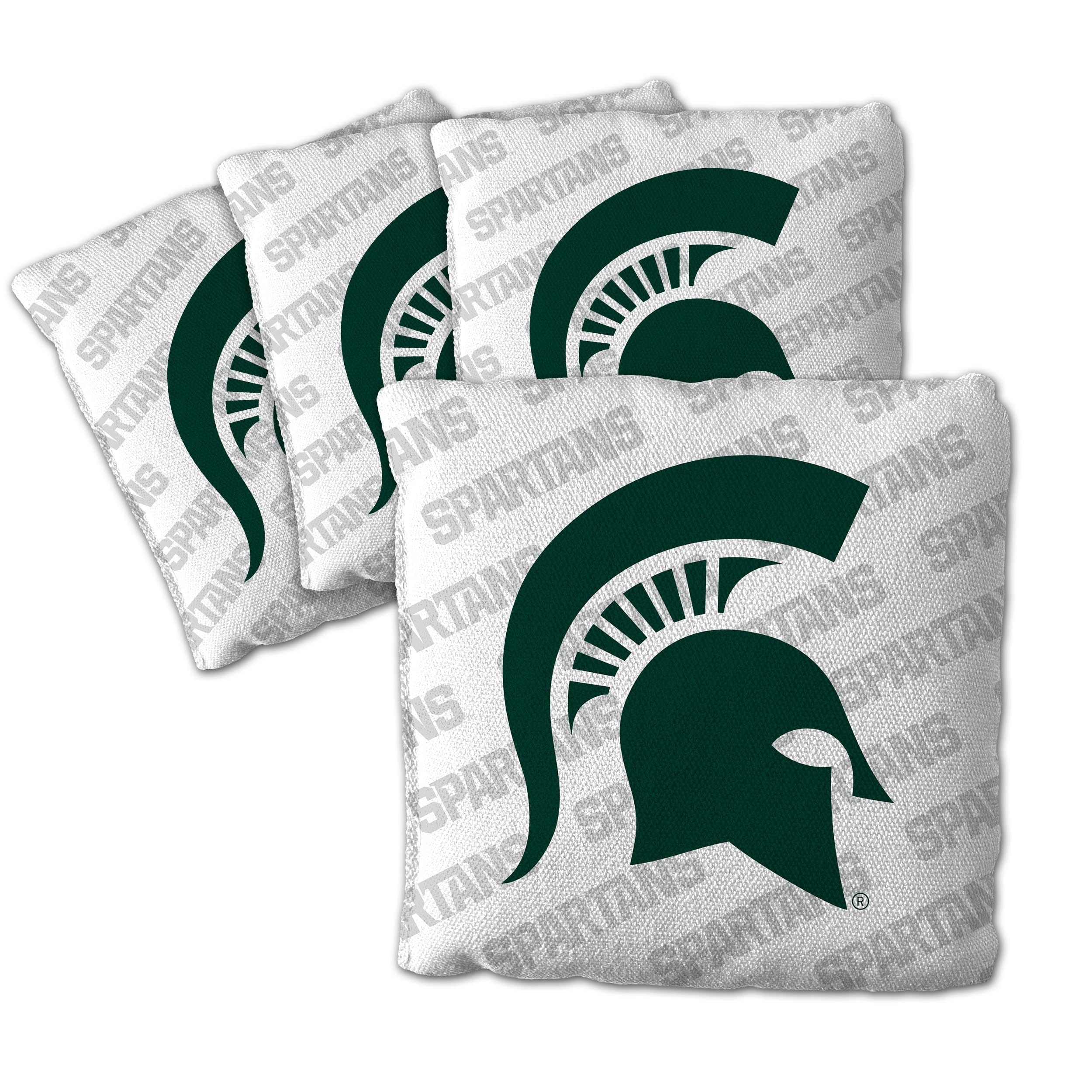 YouTheFan NCAA Michigan State Spartans Cornhole Bags - 4PK - White - Sports Collectibles, Sports Memorabilia, Sports Fan Shop, Sports Gifts