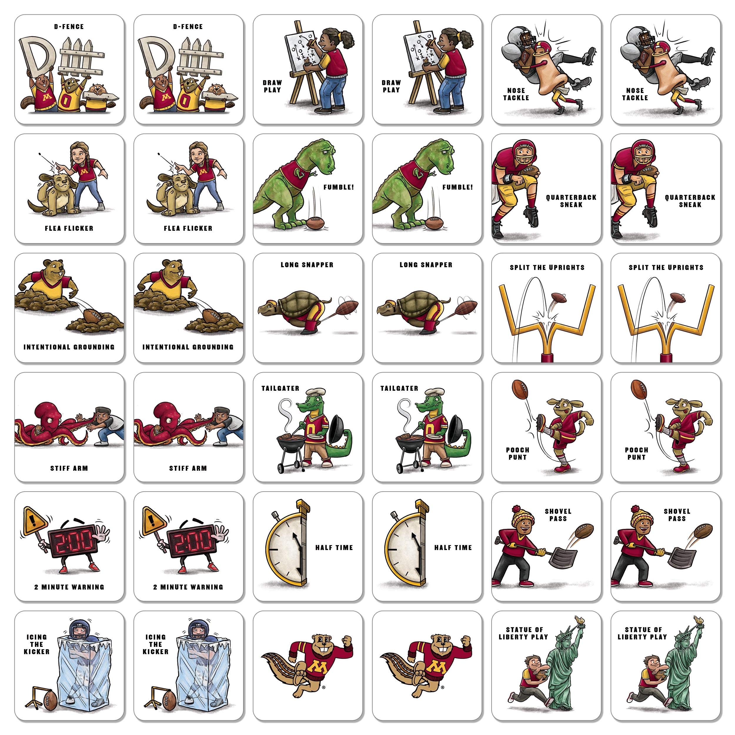 YouTheFan NCAA Minnesota Golden Gophers Licensed Memory Match Game - Sports Gifts, Sports Memorabilia, Sports Collectibles, Fan Shop