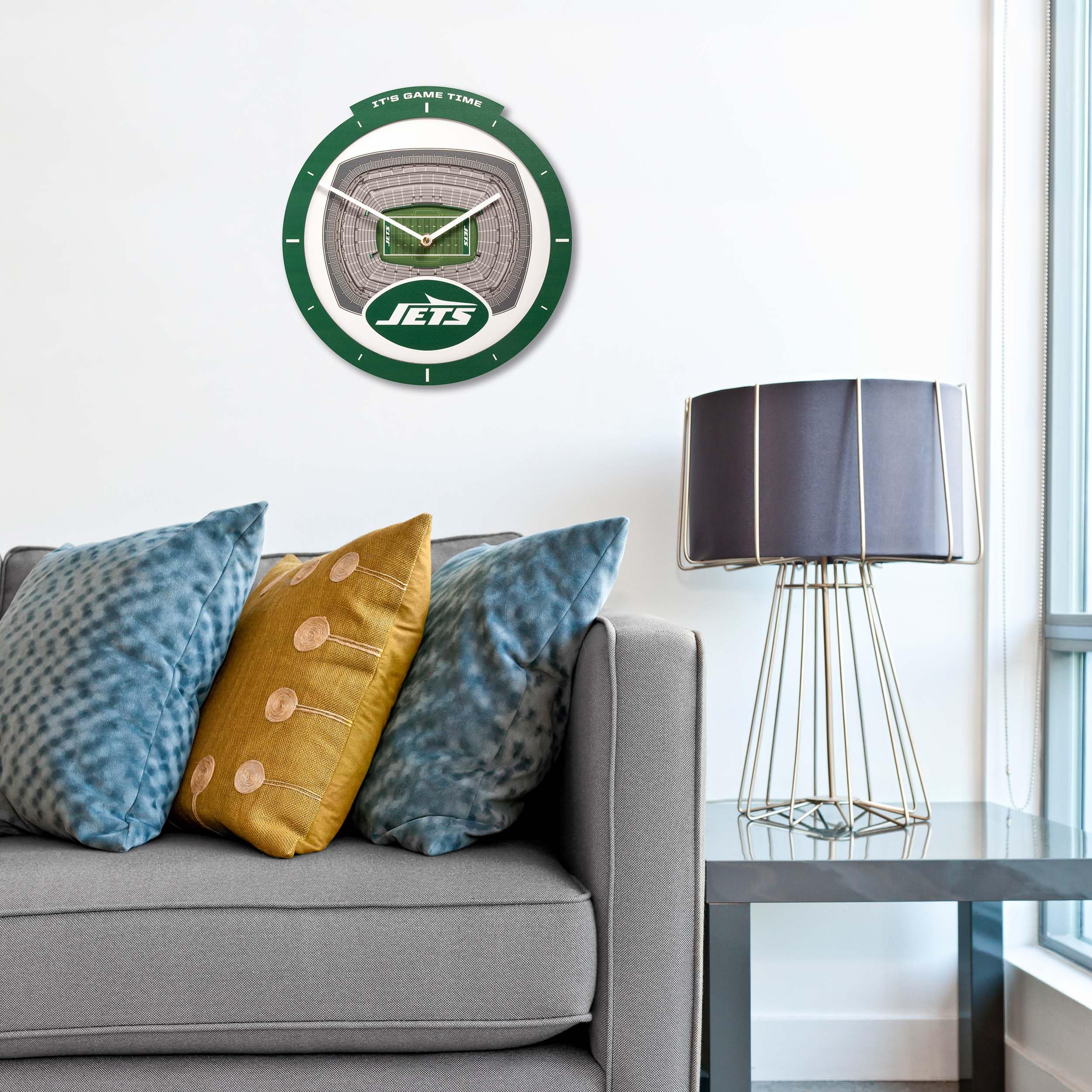 YouTheFan NFL New York Jets 3D StadiumView Clock - Sports Gifts, Sports Memorabilia, Sports Collectibles, Fan Shop