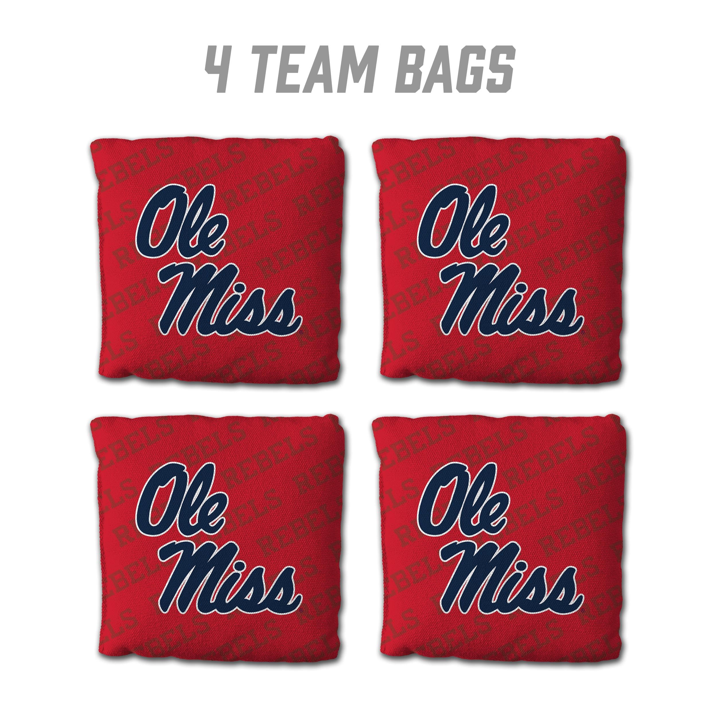 YouTheFan NCAA Mississippi Rebels Cornhole Bags - 4PK - Red - Sports Collectibles, Sports Memorabilia, Sports Fan Shop, Sports Gifts