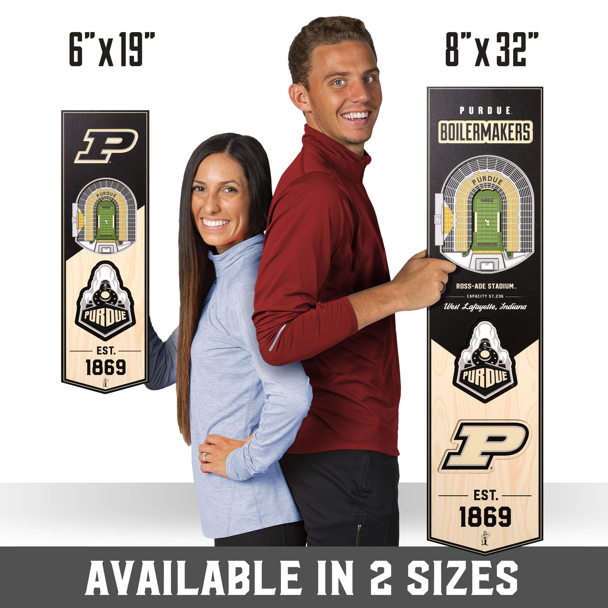 YouTheFan NCAA Purdue Boilermakers FB 3D Stadium 8x32 Banner - Ade Stadium - Sports Collectibles, Sports Memorabilia, Sports Fan Shop, Sports Gifts