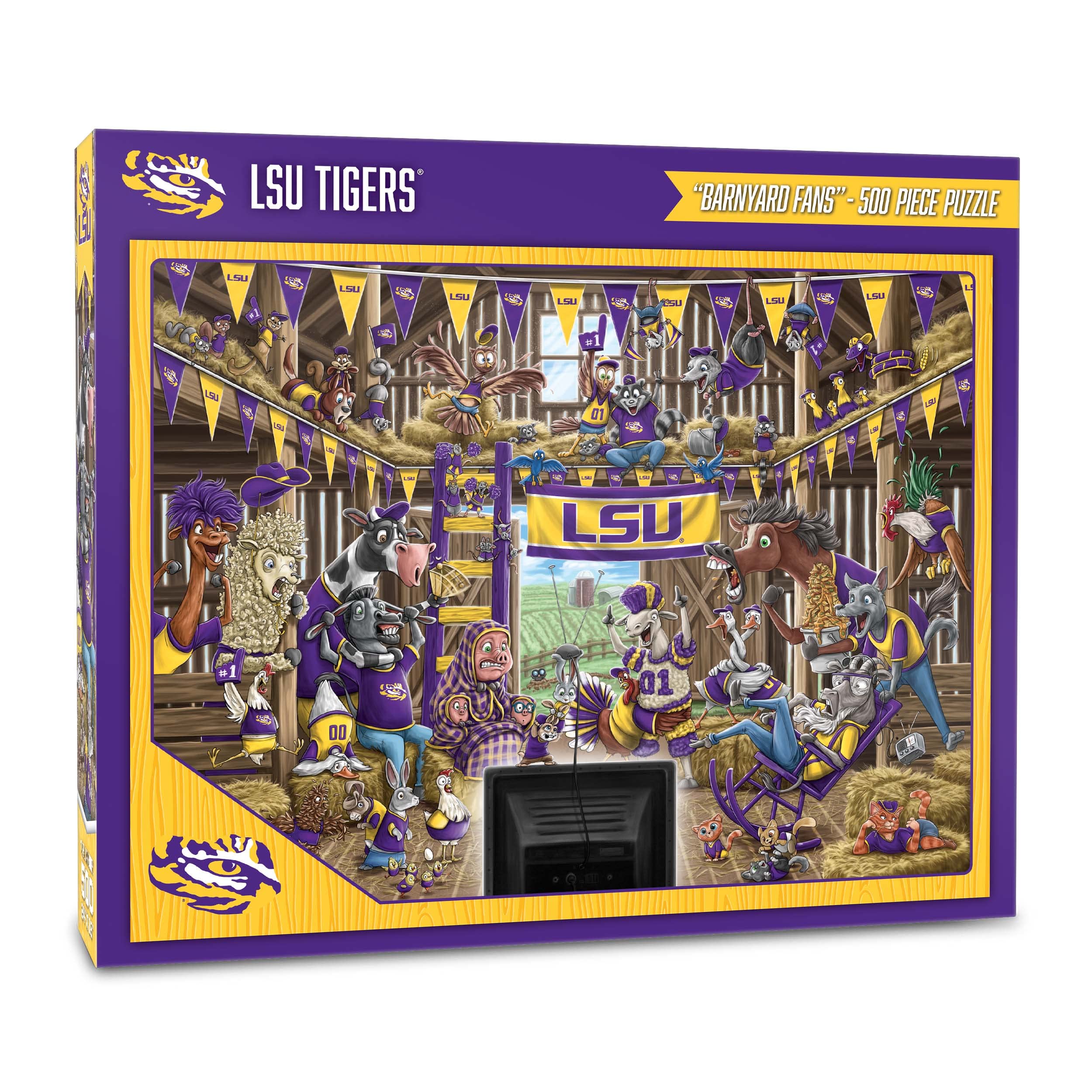 YouTheFan NCAA LSU Tigers Barnyard Fans 500pc Puzzle - Sports Collectibles, Sports Memorabilia, Sports Fan Shop, Sports Gifts