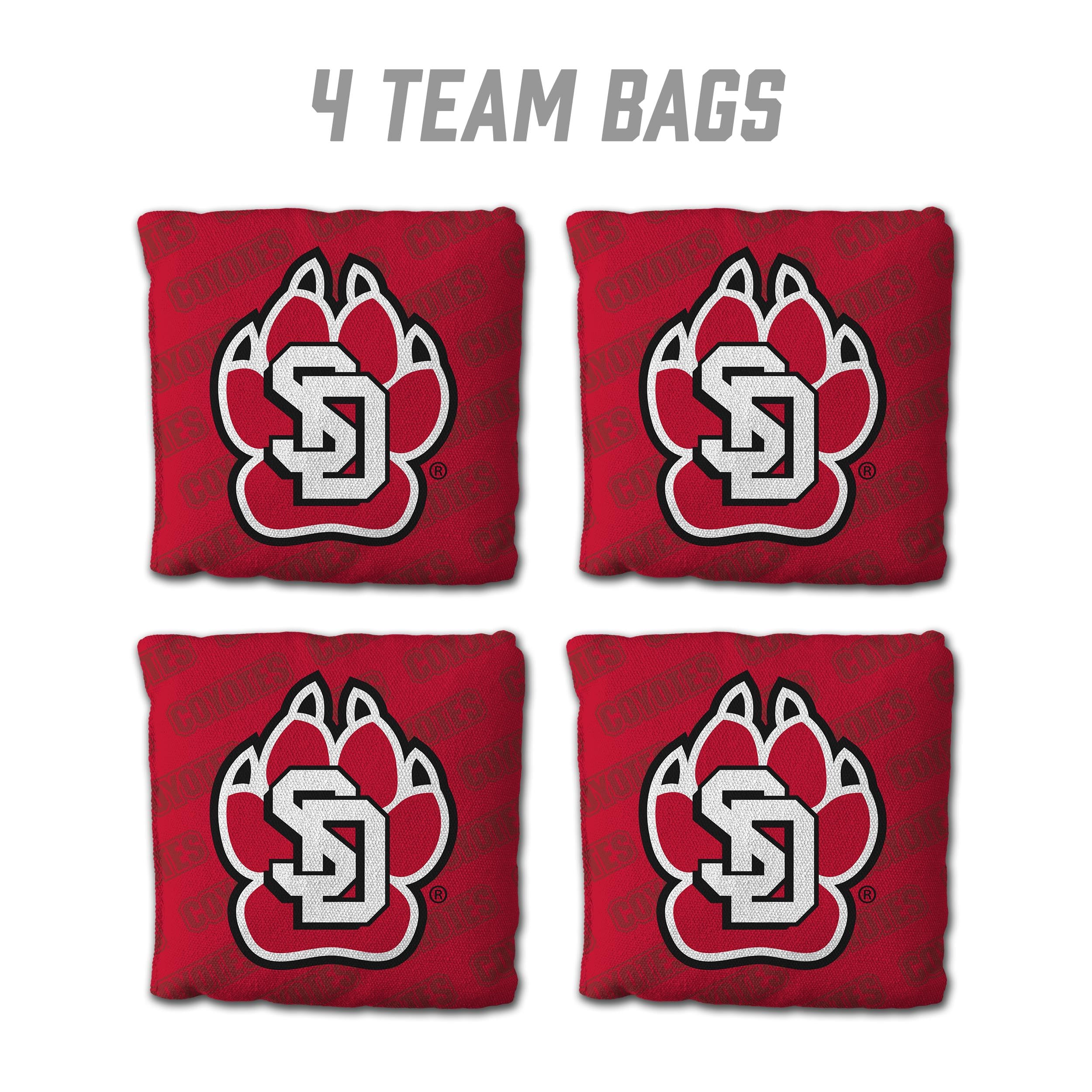 YouTheFan NCAA South Dakota Coyotes Cornhole Bags - 4PK - Red - Sports Collectibles, Sports Memorabilia, Sports Fan Shop, Sports Gifts