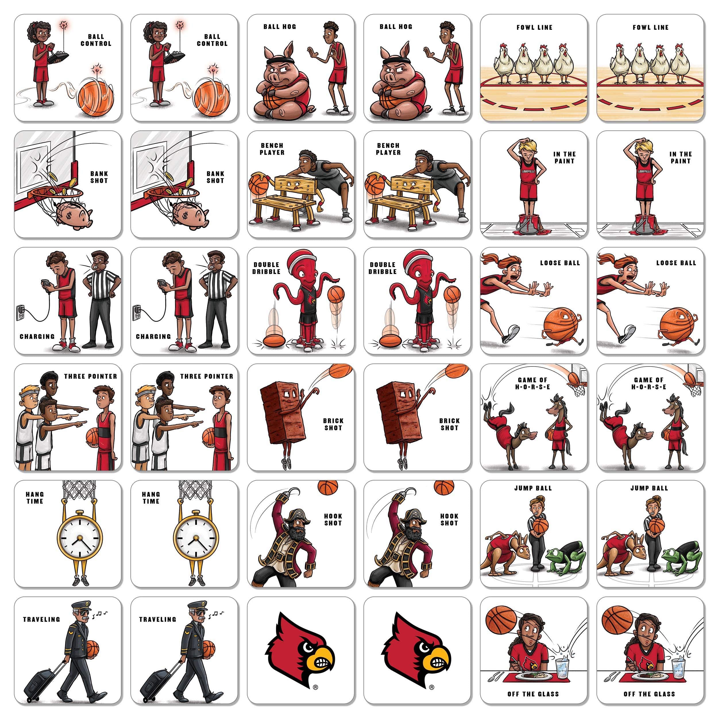 YouTheFan NCAA Louisville Cardinals Licensed Memory Match Game - Sports Gifts, Sports Memorabilia, Sports Collectibles, Fan Shop
