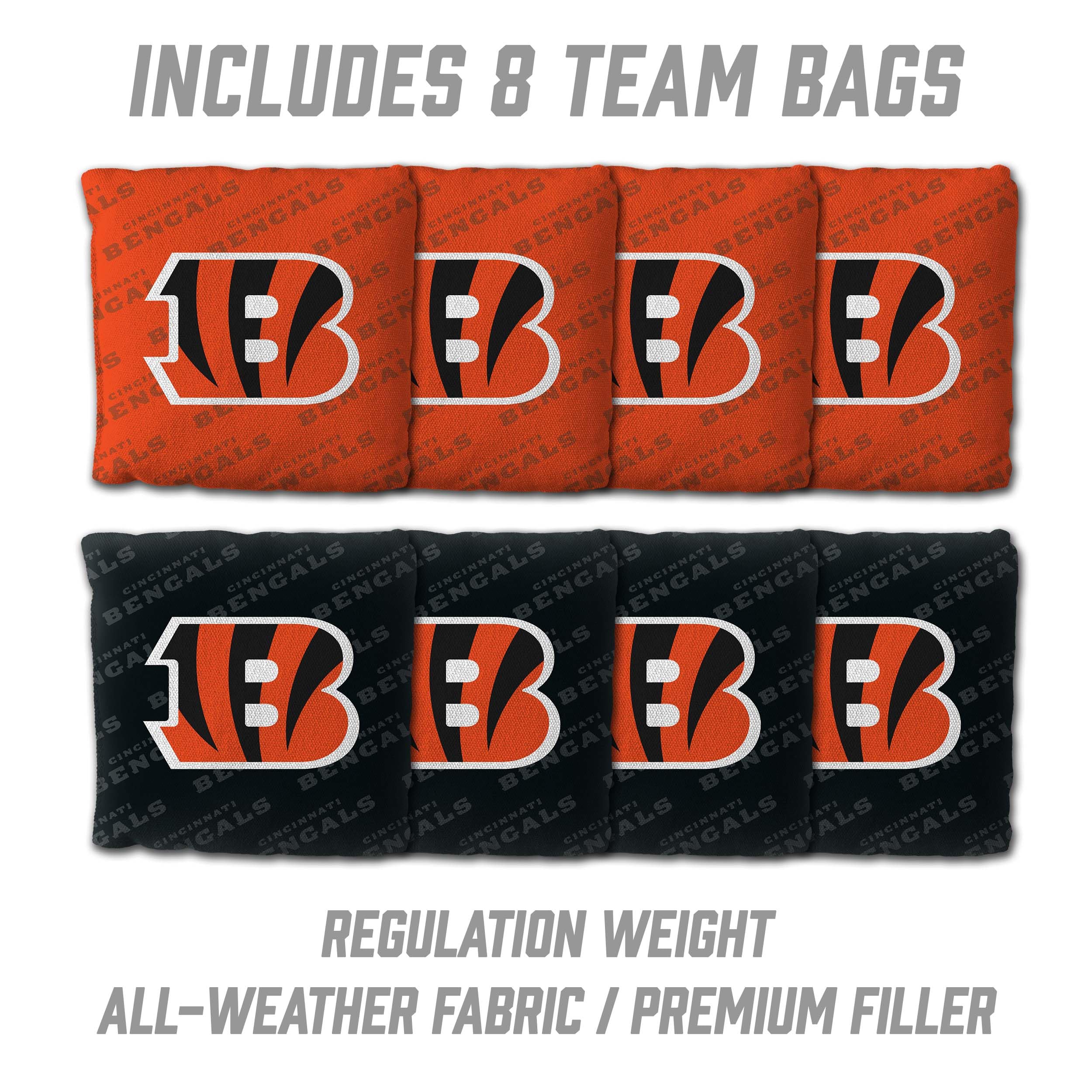 YouTheFan NFL Cincinnati Bengals 2’ x 4’ Professional Wood Cornhole Game with Logo Bags - Sports Collectibles, Sports Memorabilia, Sports Fan Shop, Sports Gifts