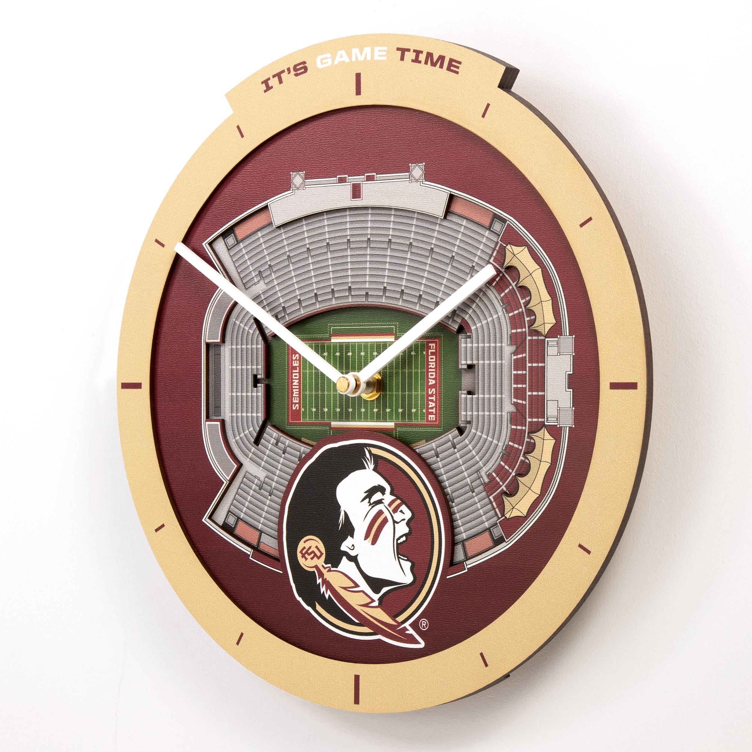 YouTheFan NCAA Florida State Seminoles 3D StadiumView Clock - Sports Collectibles, Sports Memorabilia, Sports Fan Shop, Sports Gifts