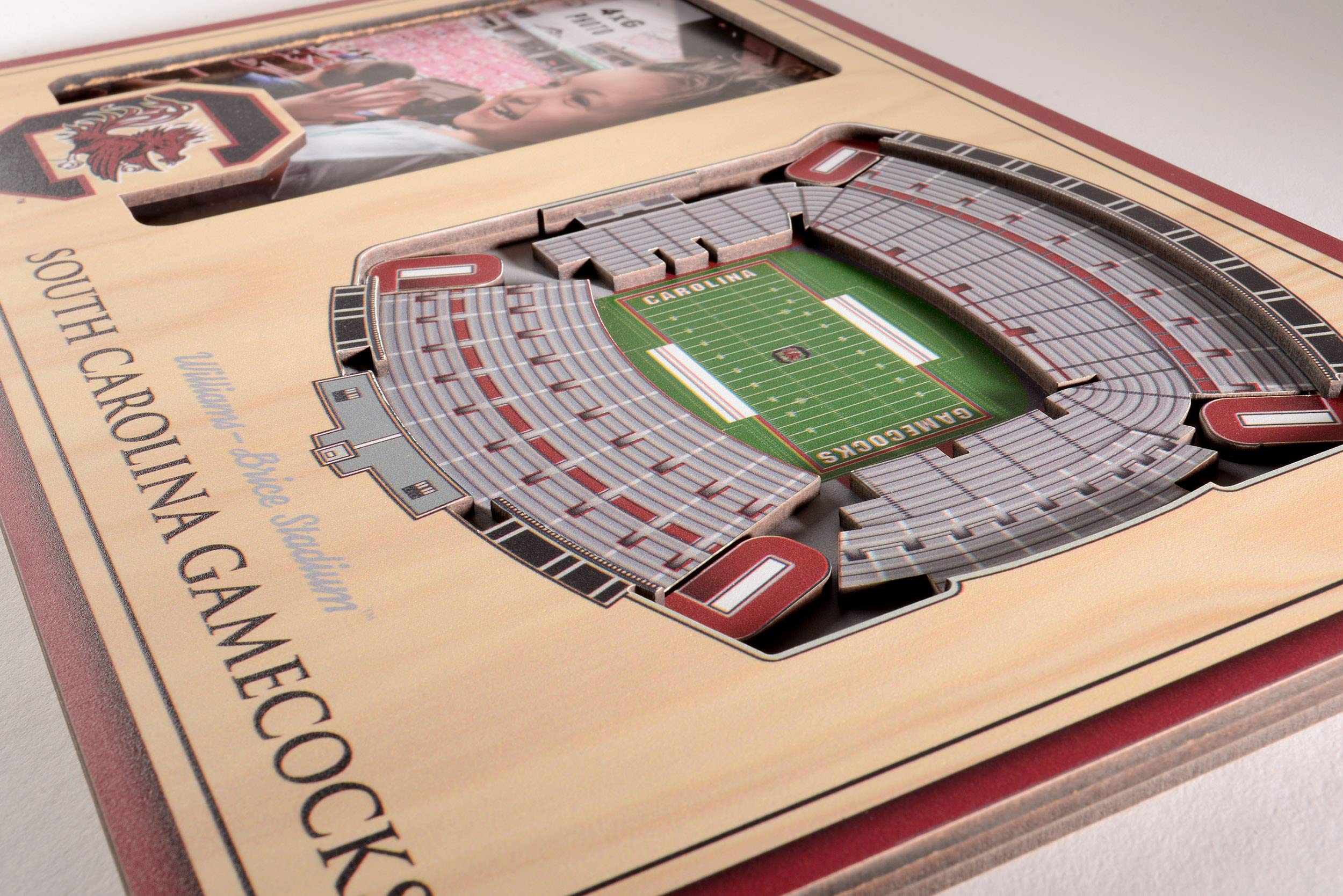 YouTheFan NCAA South Carolina Gamecocks 3D StadiumView Picture Frame - Williams-Brice Stadium, 12" x 8" - Sports Collectibles, Sports Memorabilia, Sports Fan Shop, Sports Gifts