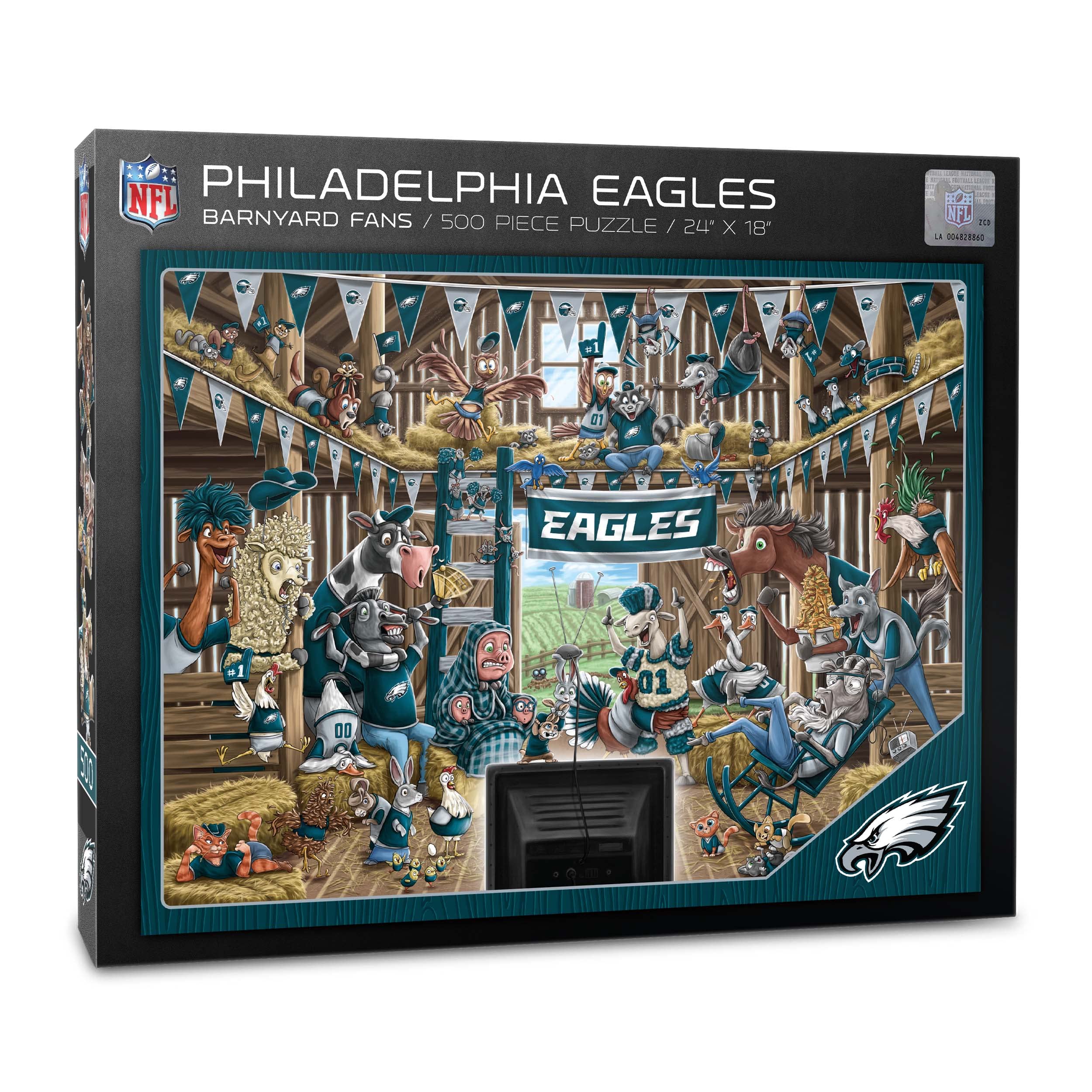 YouTheFan NFL Philadelphia Eagles Barnyard Fans 500pc Puzzle - Sports Collectibles, Sports Memorabilia, Sports Fan Shop, Sports Gifts