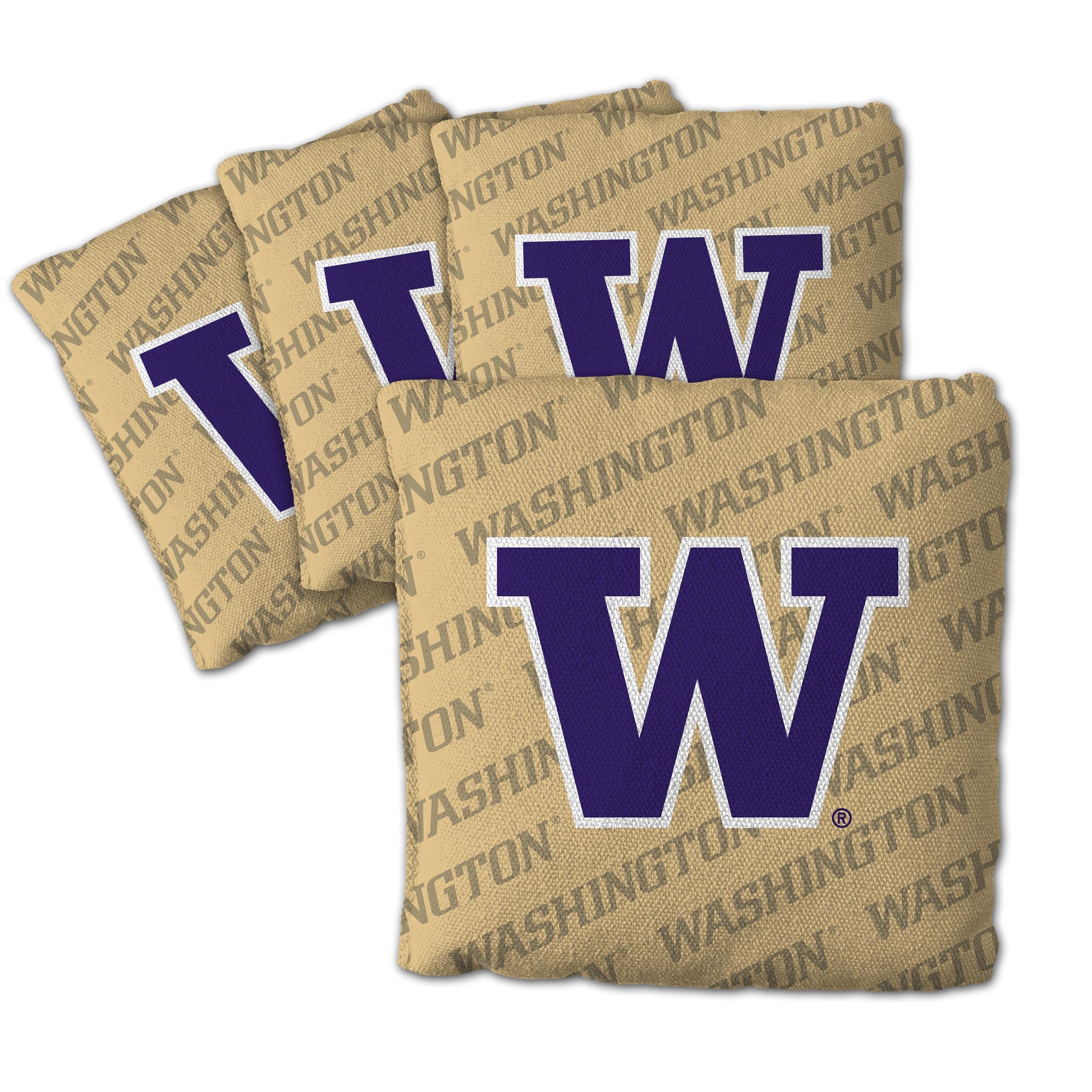 YouTheFan NCAA Washington Huskies Cornhole Bags - 4PK - Gold - Sports Collectibles, Sports Memorabilia, Sports Fan Shop, Sports Gifts