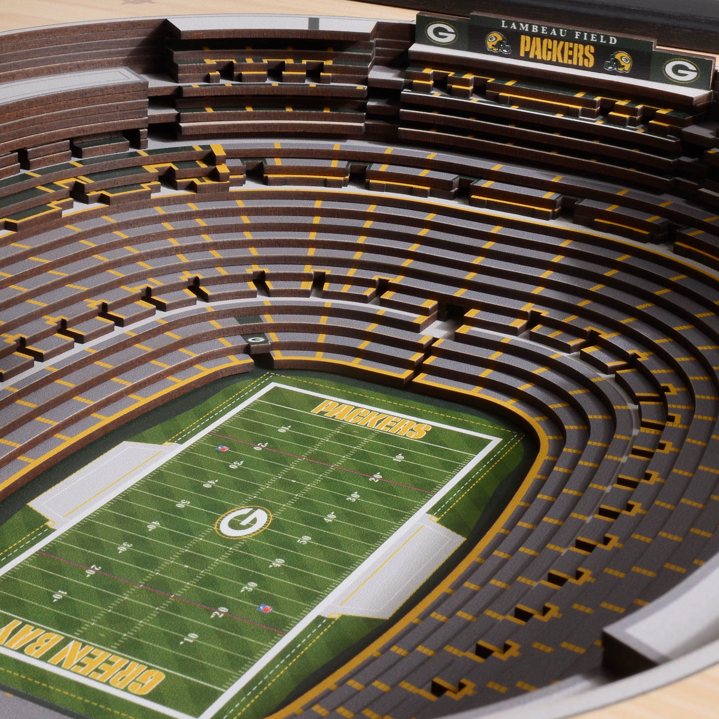 YouTheFan NFL Green Bay Packers 25-Layer StadiumView 3D Wall Art , 25.5" x 19.5" x 3.5" - Sports Collectibles, Sports Memorabilia, Sports Fan Shop, Sports Gifts
