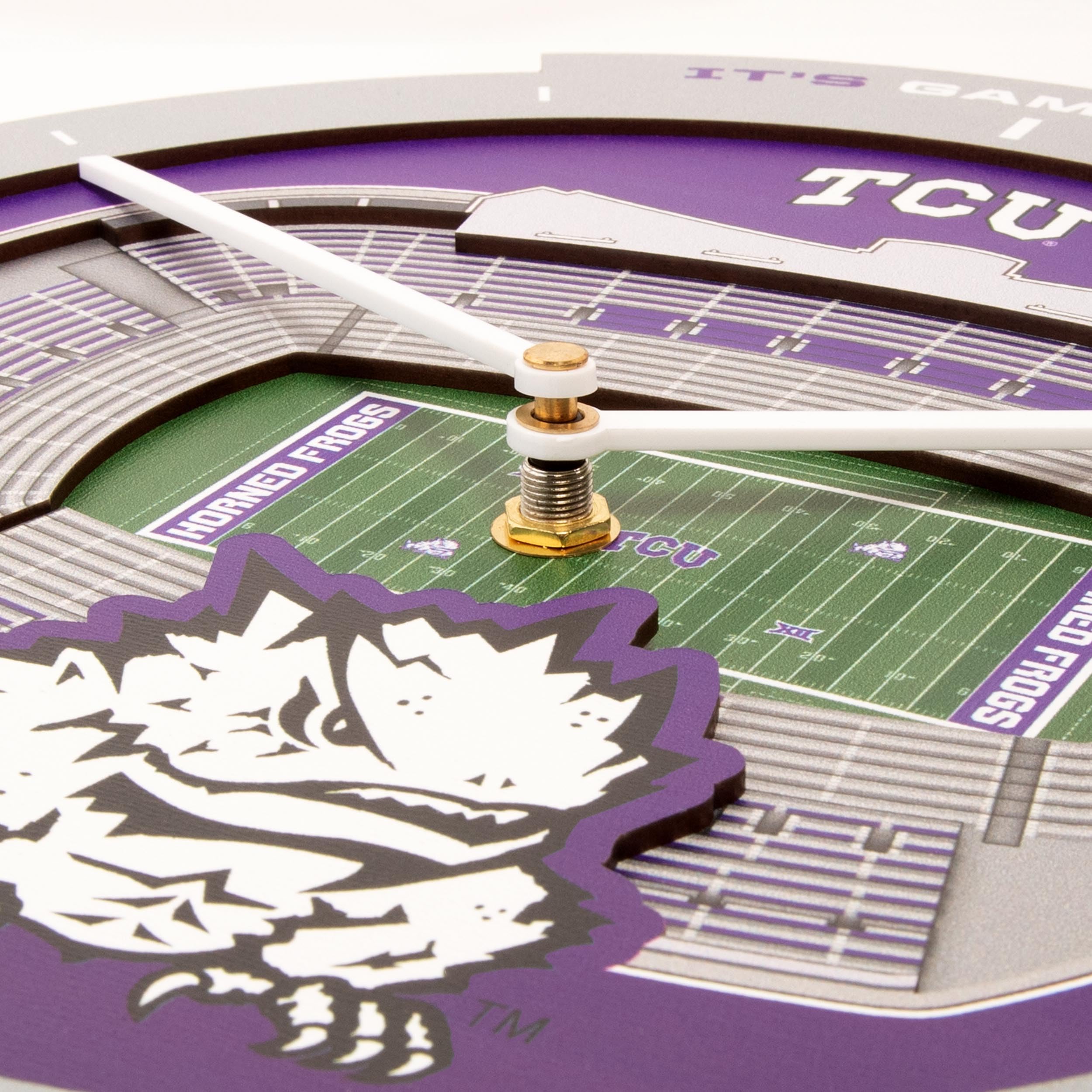 YouTheFan NCAA TCU Horned Frogs 3D StadiumView Clock - Sports Collectibles, Sports Memorabilia, Sports Fan Shop, Sports Gifts