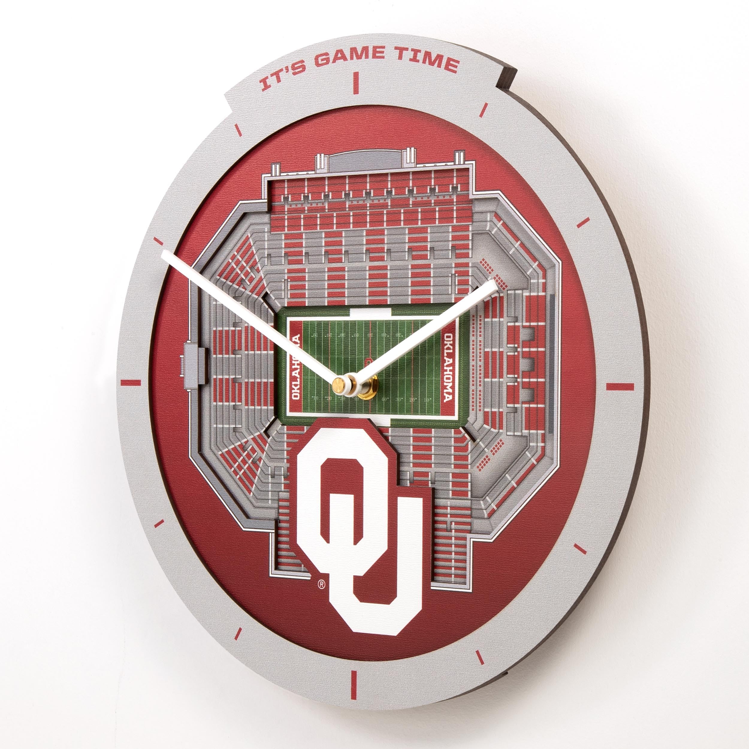 YouTheFan NCAA Oklahoma Sooners 3D StadiumView Clock - Sports Collectibles, Sports Memorabilia, Sports Fan Shop, Sports Gifts