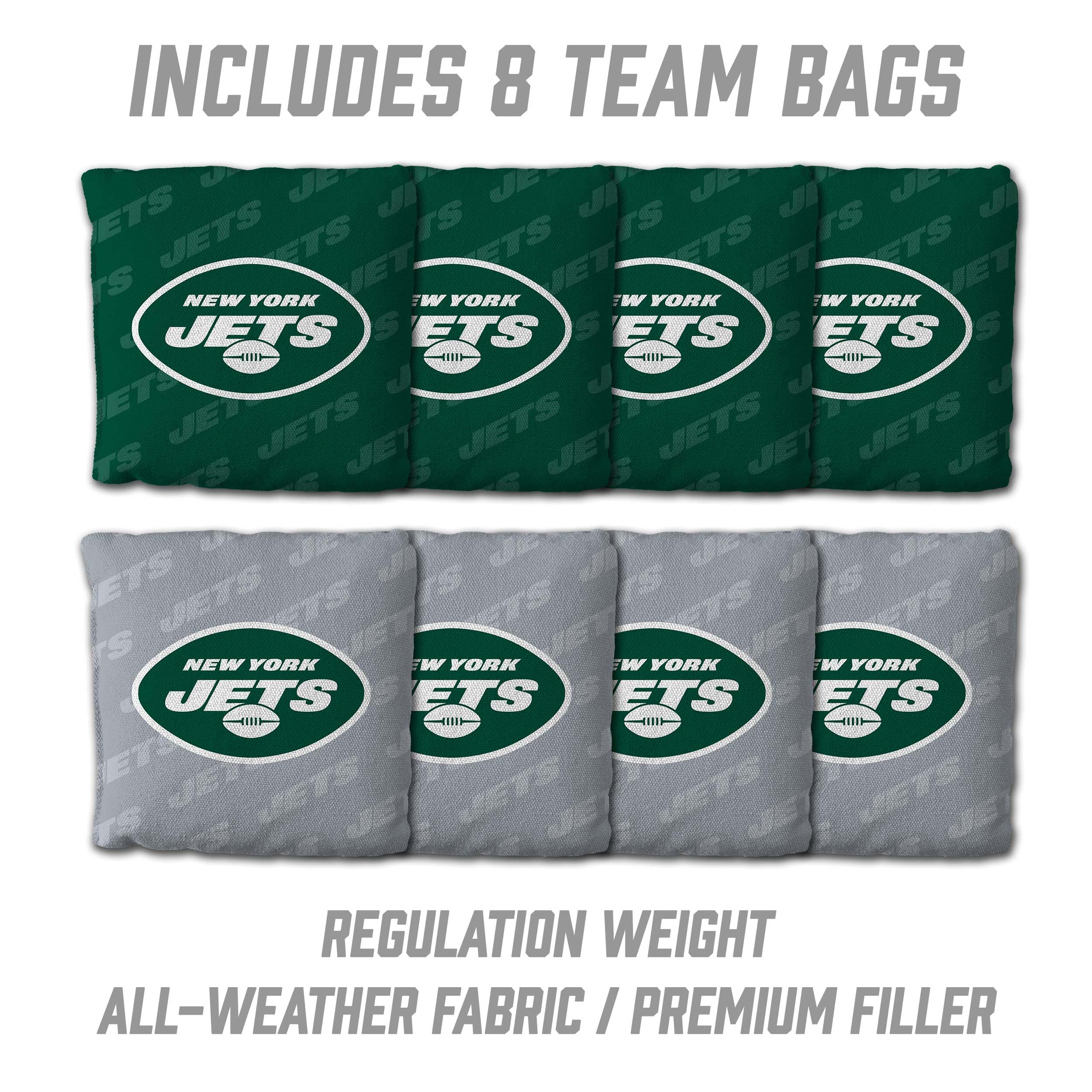 YouTheFan NFL New York Jets 2’ x 4’ Professional Wood Cornhole Game with Logo Bags - Sports Collectibles, Sports Memorabilia, Sports Fan Shop, Sports Gifts