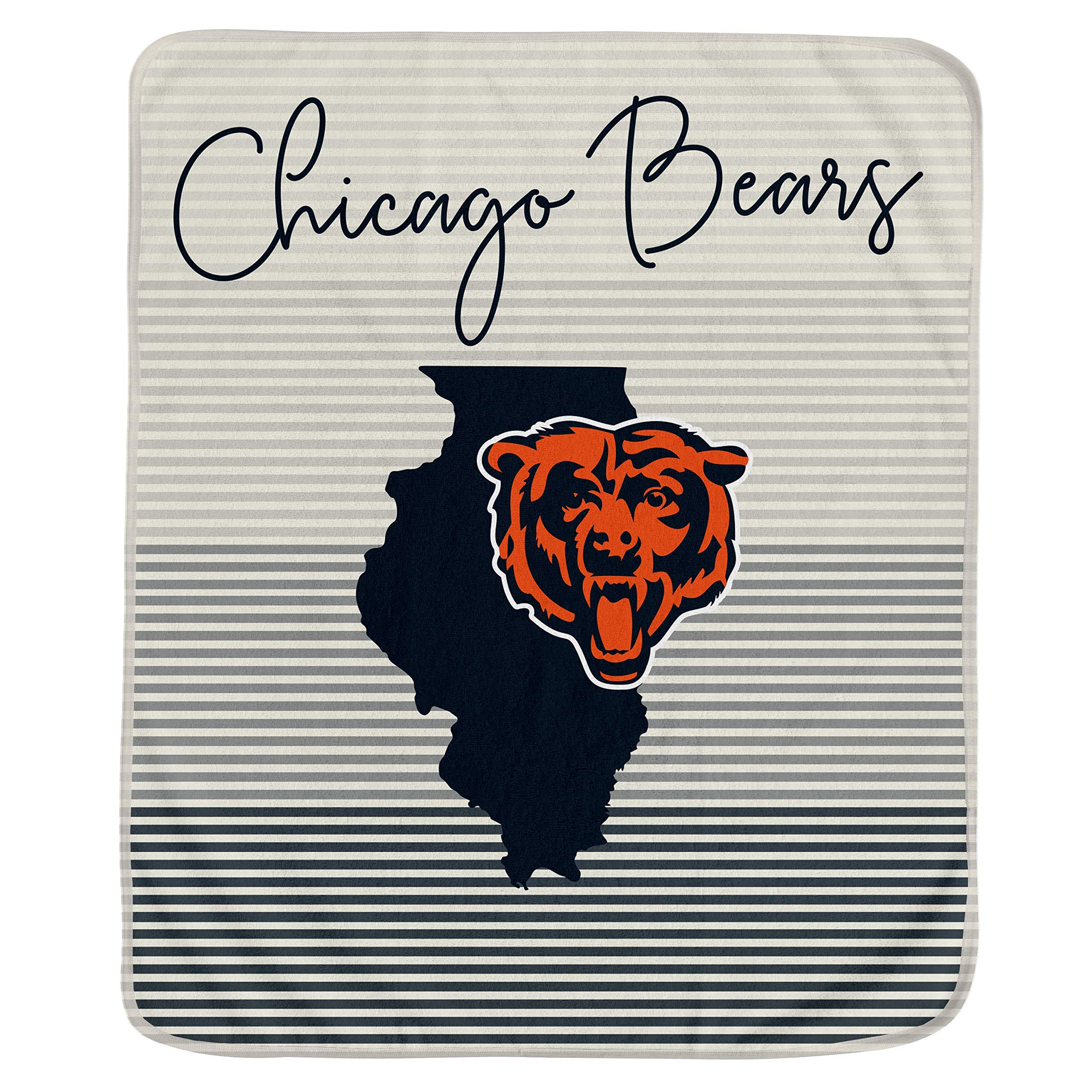 Pegasus Sports NFL Ultra Fleece State Stripe Blanket- Chicago Bears Team Color 60x70 - Sports Gifts, Sports Memorabilia, Sports Collectibles, Fan Shop