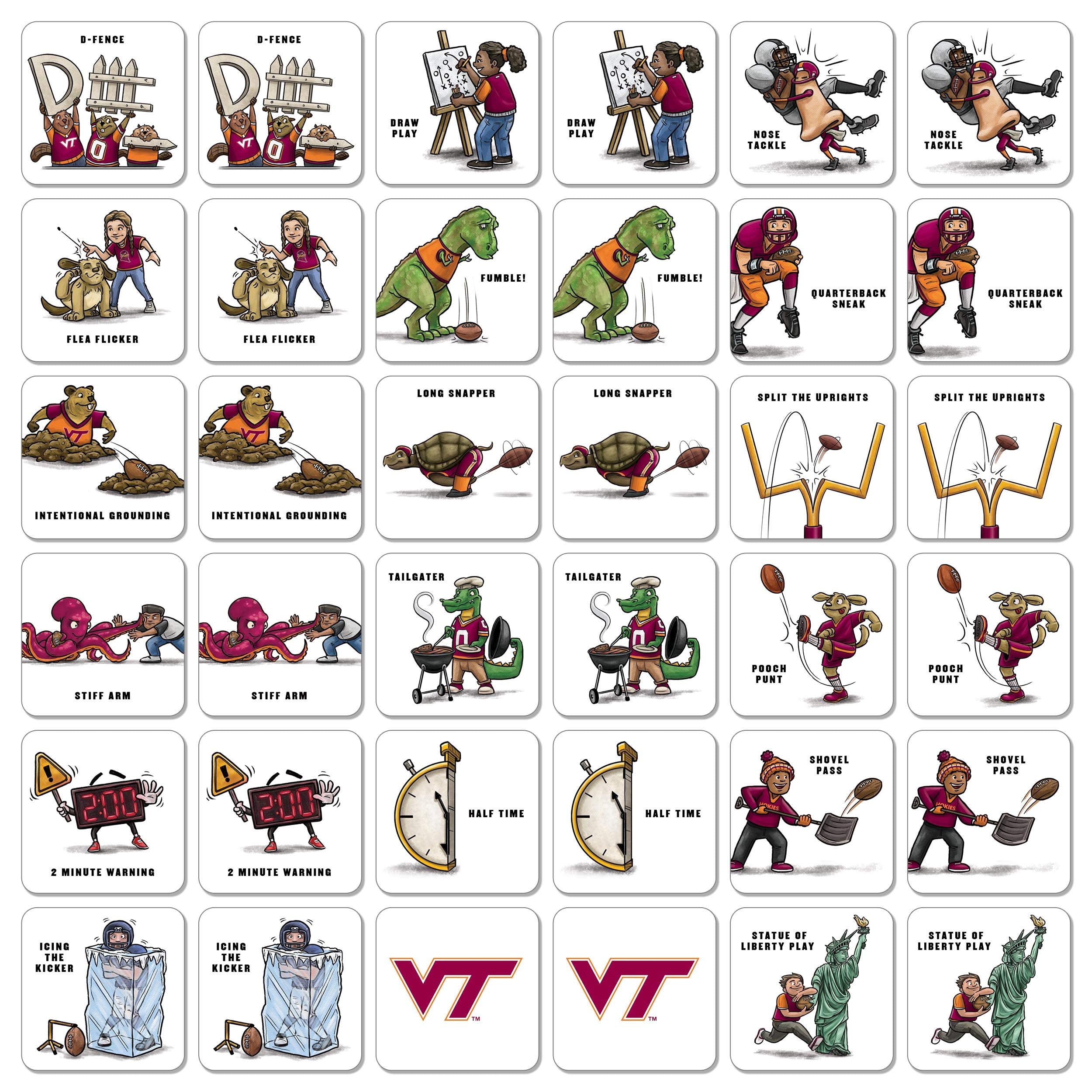 YouTheFan NCAA Virginia Tech Hokies Licensed Memory Match Game - Sports Collectibles, Sports Memorabilia, Sports Fan Shop, Sports Gifts