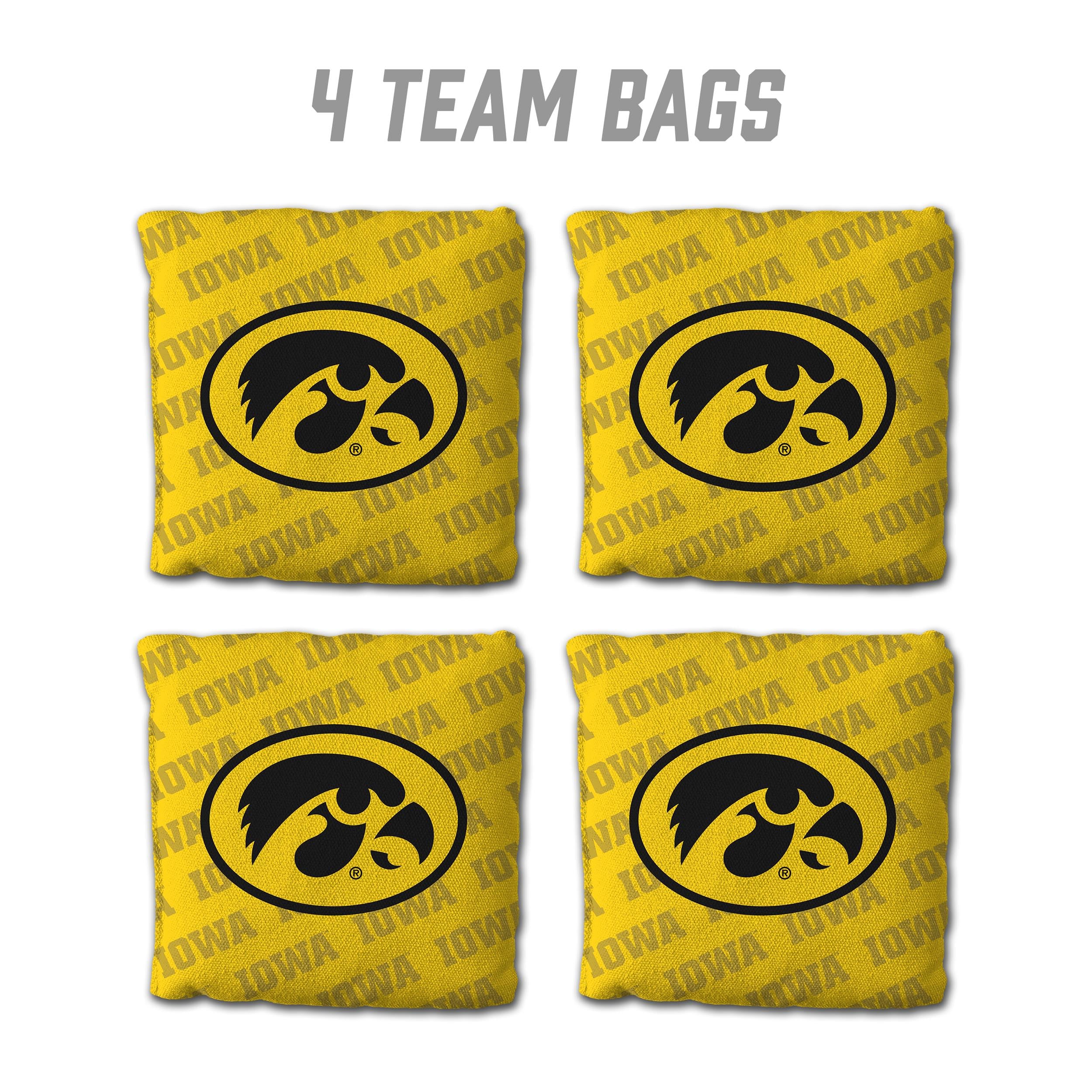 YouTheFan NCAA Iowa Hawkeyes Cornhole Bags - 4PK - Yellow - Sports Collectibles, Sports Memorabilia, Sports Fan Shop, Sports Gifts