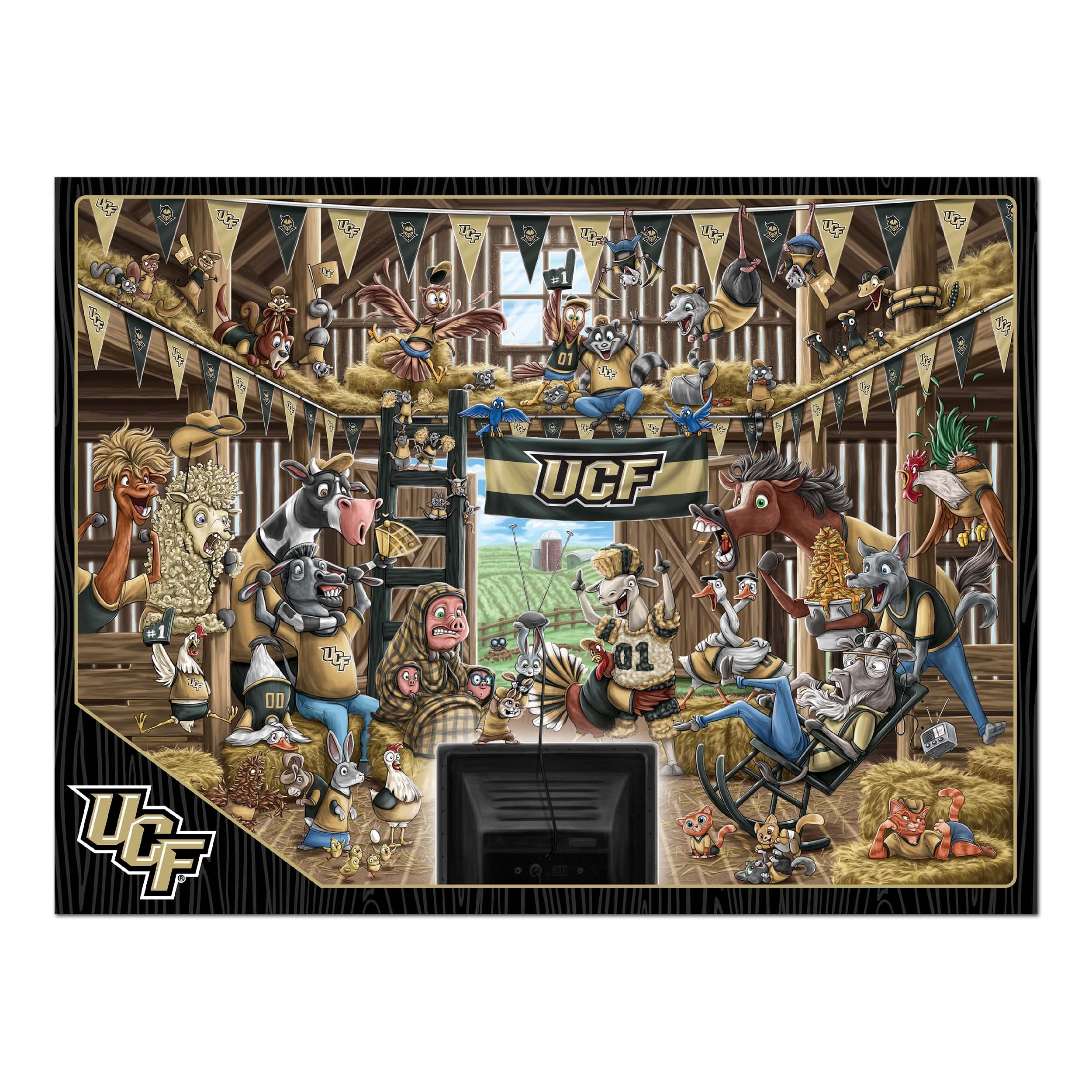 YouTheFan NCAA Central Florida Knights Barnyard Fans 500pc Puzzle - Sports Collectibles, Sports Memorabilia, Sports Fan Shop, Sports Gifts