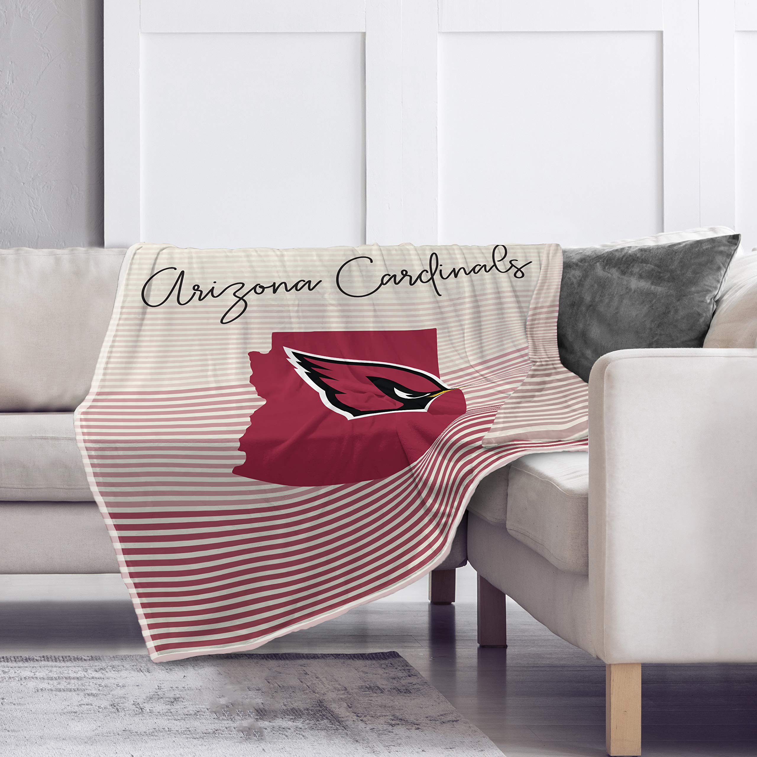 Pegasus Sports NFL Ultra Fleece State Stripe Blanket- Arizona Cardinals, Team Color, 60x70 - Sports Gifts, Sports Memorabilia, Sports Collectibles, Fan Shop