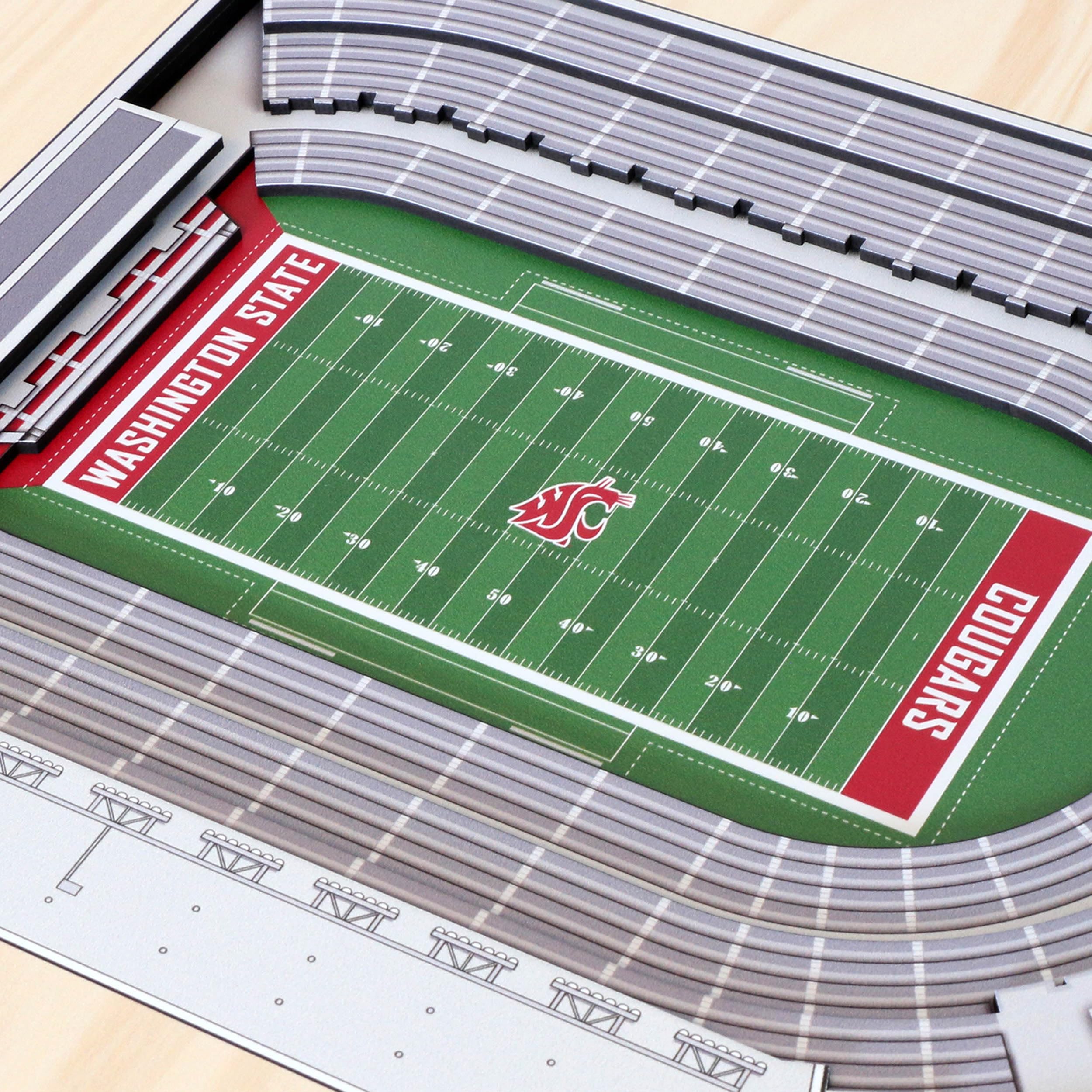 YouTheFan NCAA Washington State Cougars 5-Layer StadiumView 3D Wall Art - Martin Stadium - Sports Collectibles, Sports Memorabilia, Sports Fan Shop, Sports Gifts